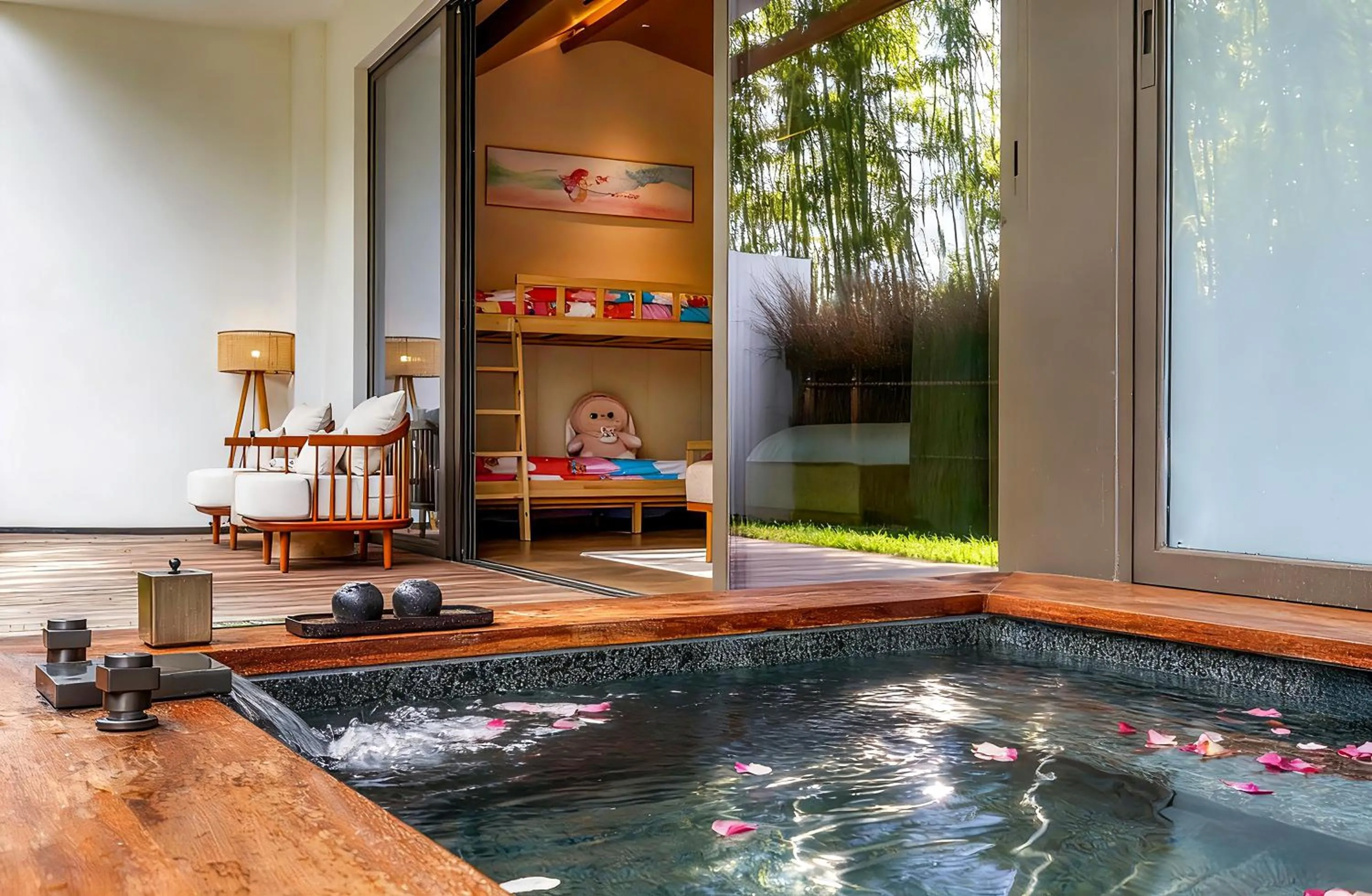 Inner courtyard view in Chengdu Expo Waterfall Hotel - MGallery Collection