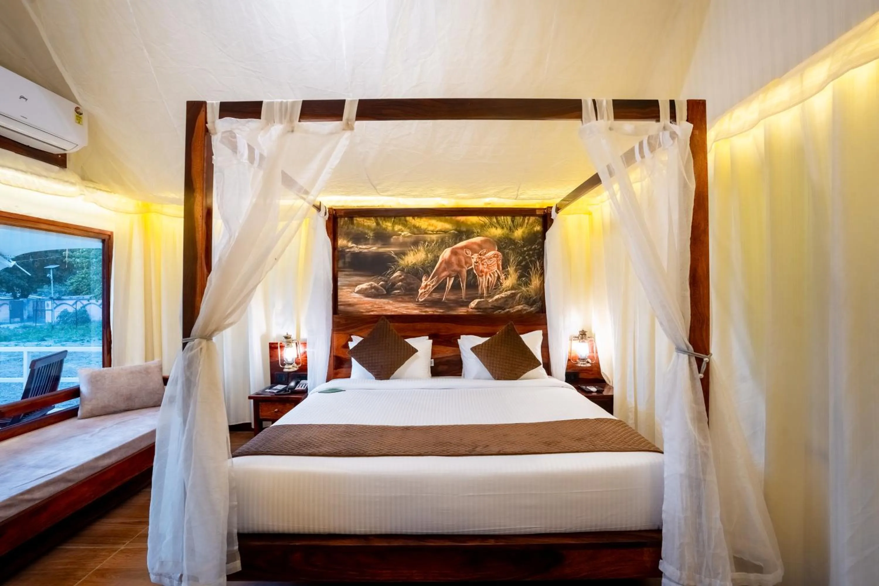 Bed in Click Resort Corbett Tiger Den