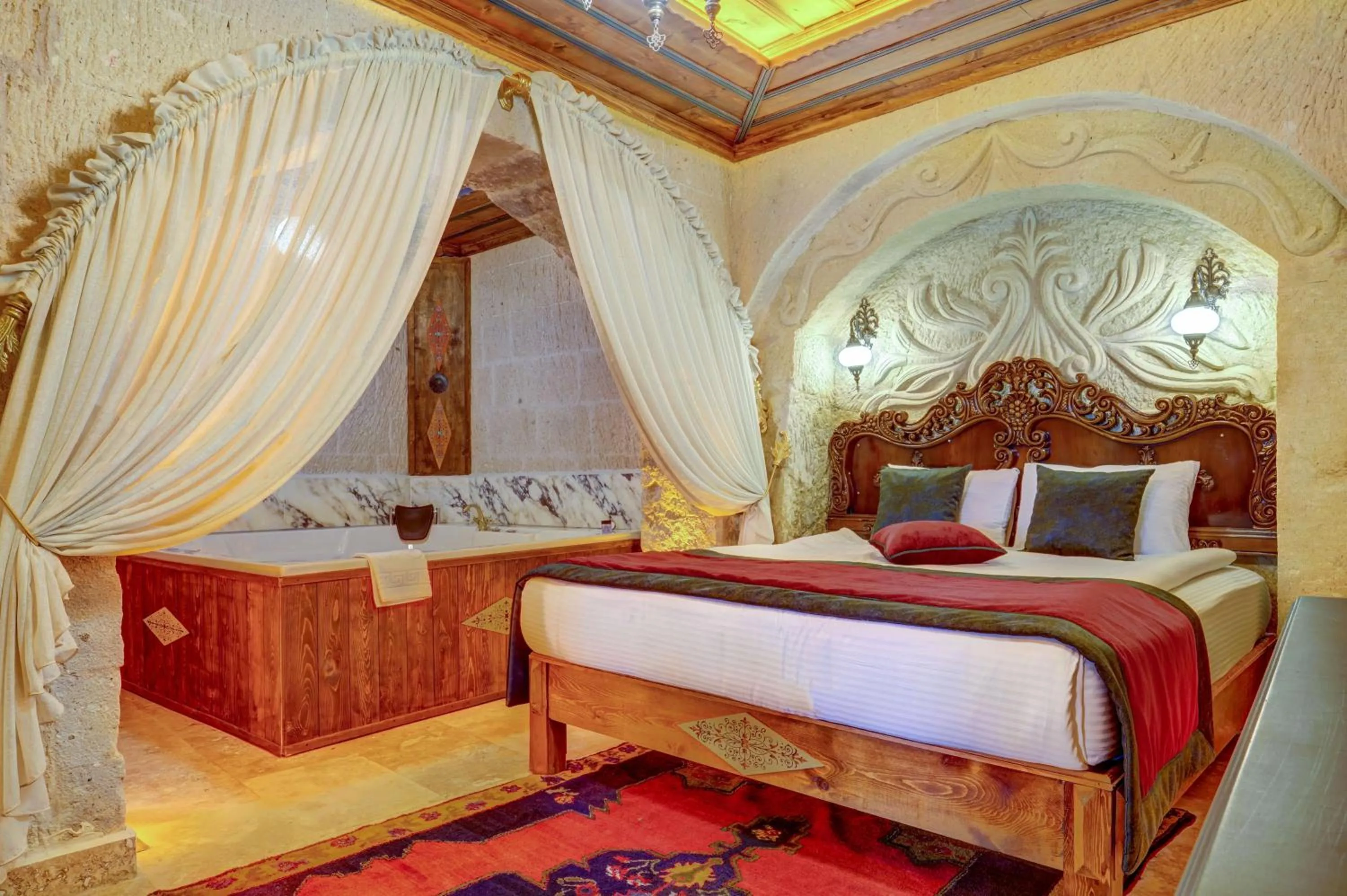 Bedroom, Bed in Kasr-ı Kapadokya Cave Suites