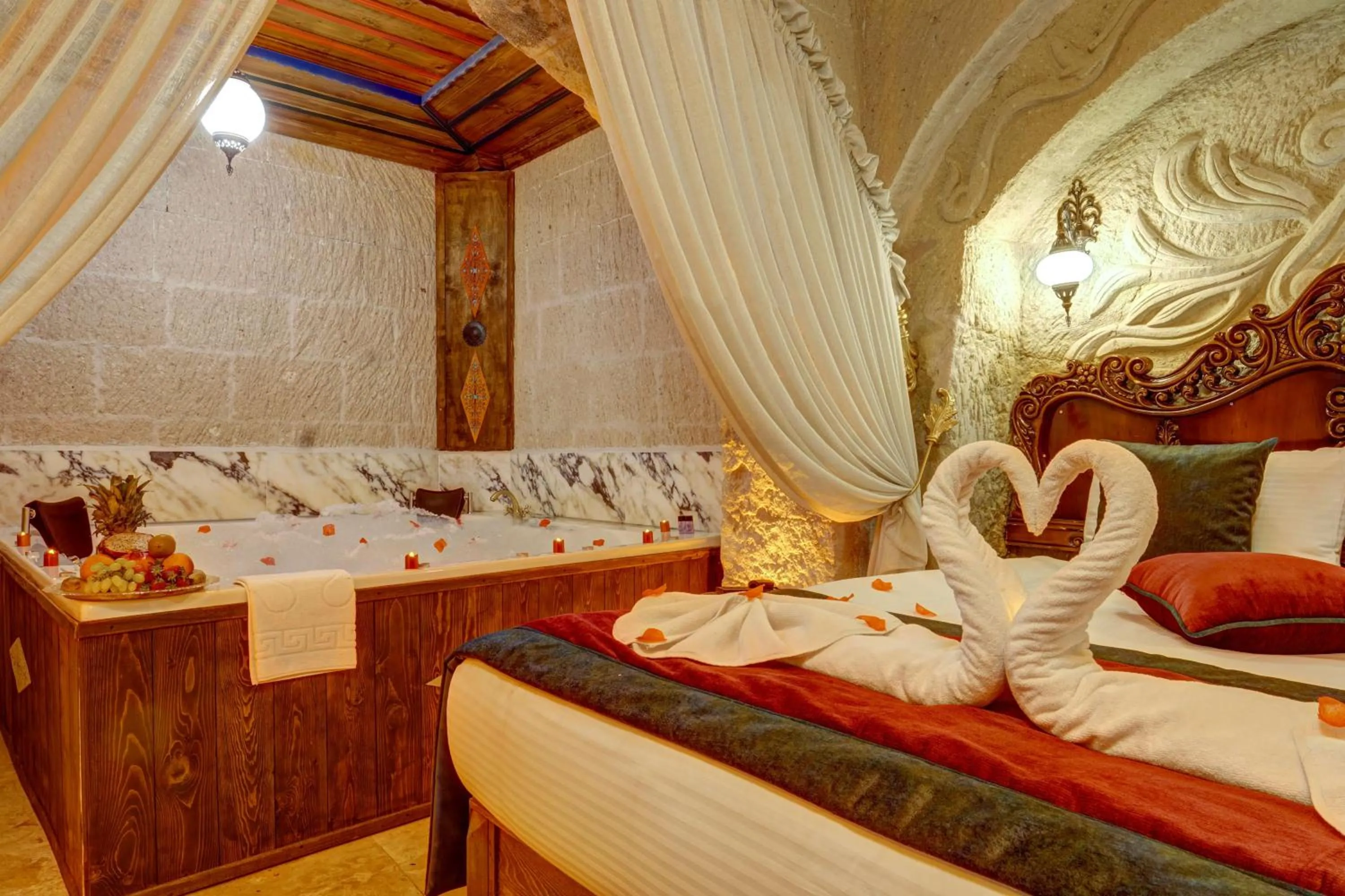 Bedroom, Bed in Kasr-ı Kapadokya Cave Suites