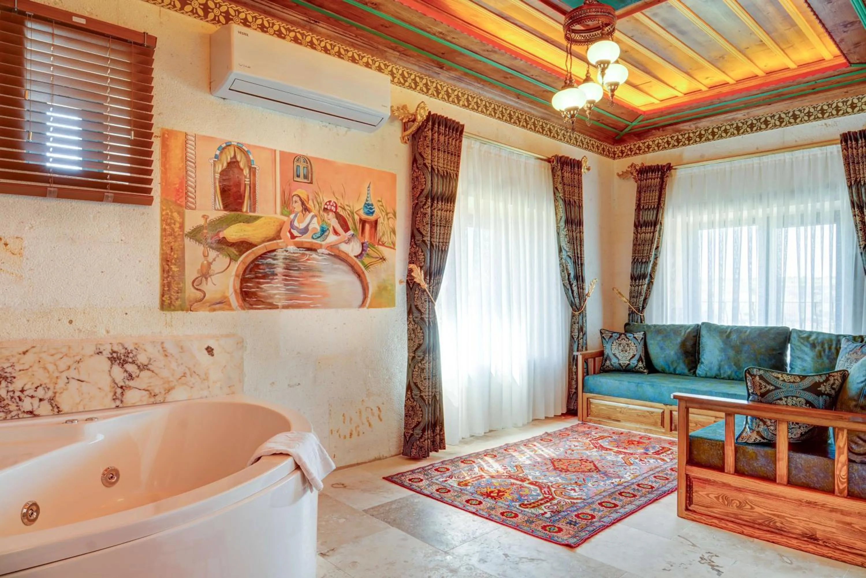 Living room in Kasr-ı Kapadokya Cave Suites