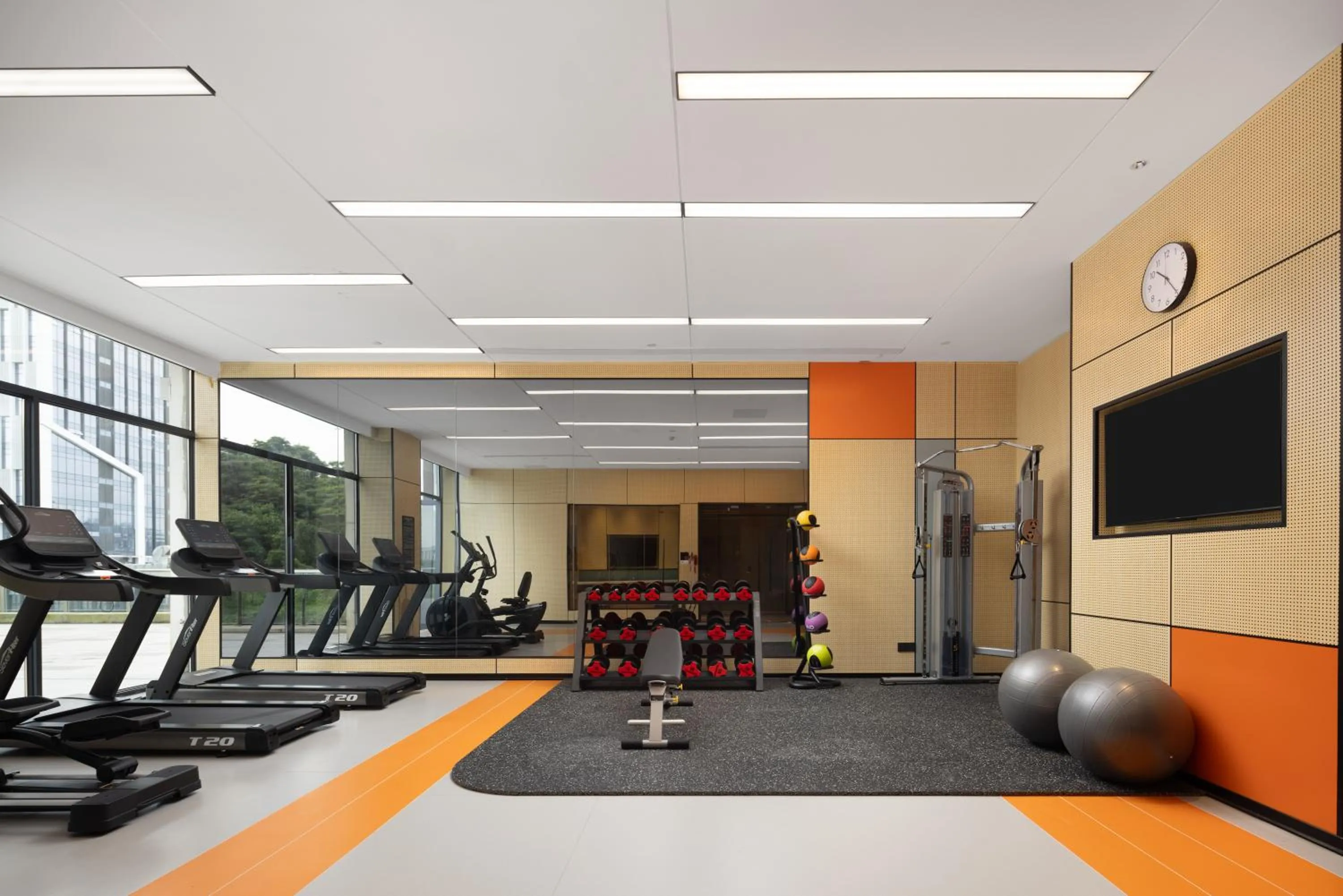 Fitness centre/facilities in Home2 Suites by Hilton Guangzhou Huangpu Science City Free shuttle buses are provided during the Canton Fair