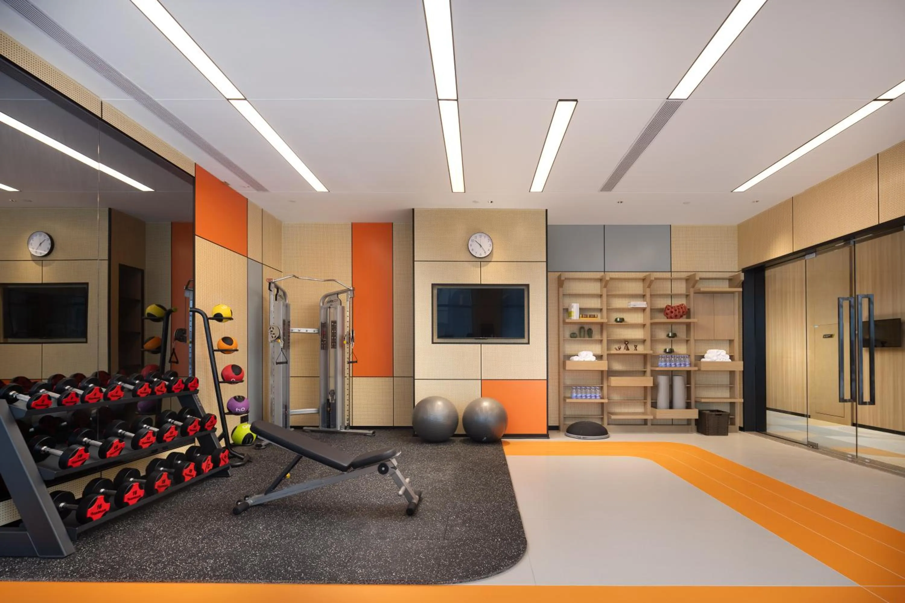 Fitness centre/facilities in Home2 Suites by Hilton Guangzhou Huangpu Science City Free shuttle buses are provided during the Canton Fair