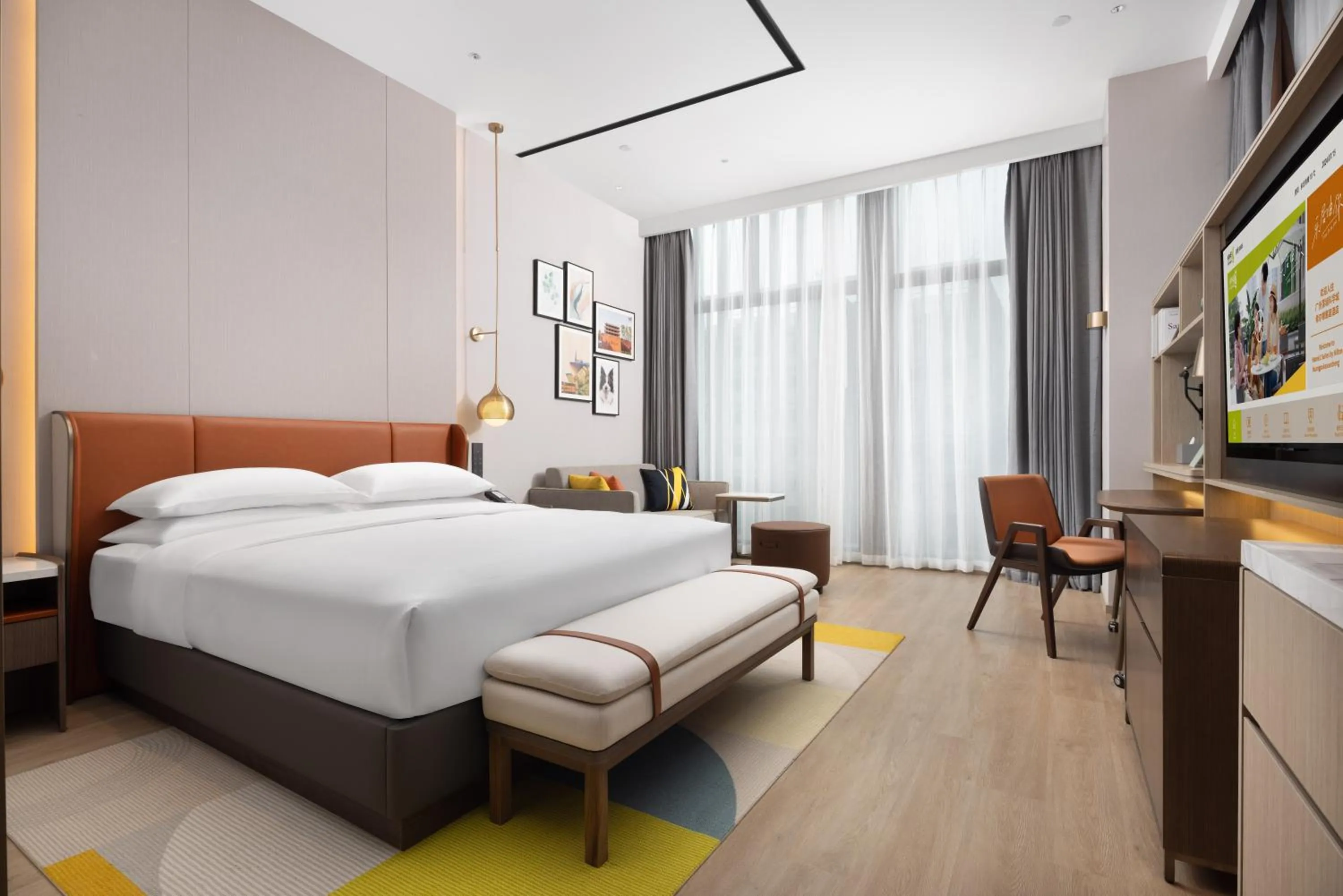 Bed in Home2 Suites by Hilton Guangzhou Huangpu Science City Free shuttle buses are provided during the Canton Fair