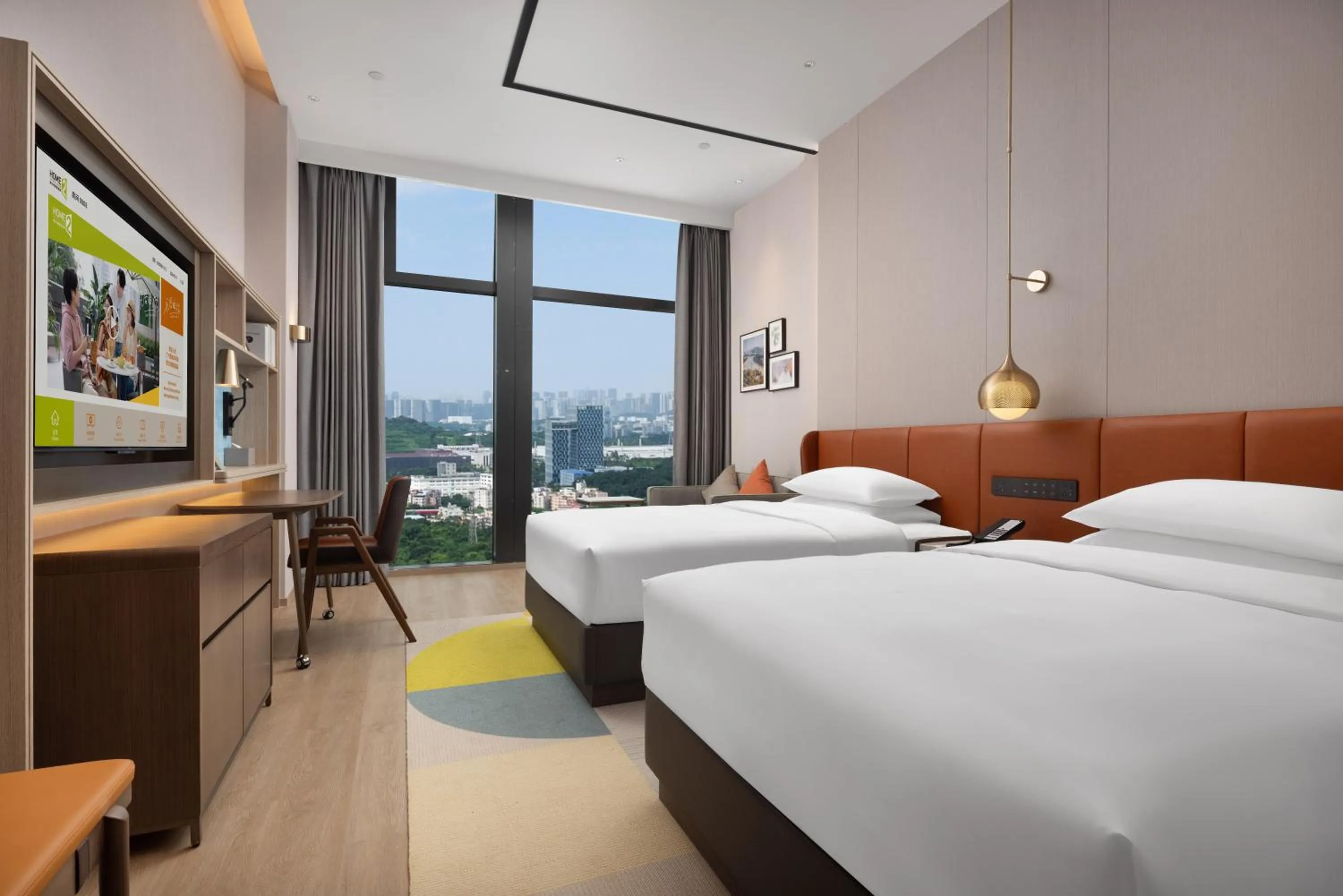 Photo of the whole room, Bed in Home2 Suites by Hilton Guangzhou Huangpu Science City Free shuttle buses are provided during the Canton Fair