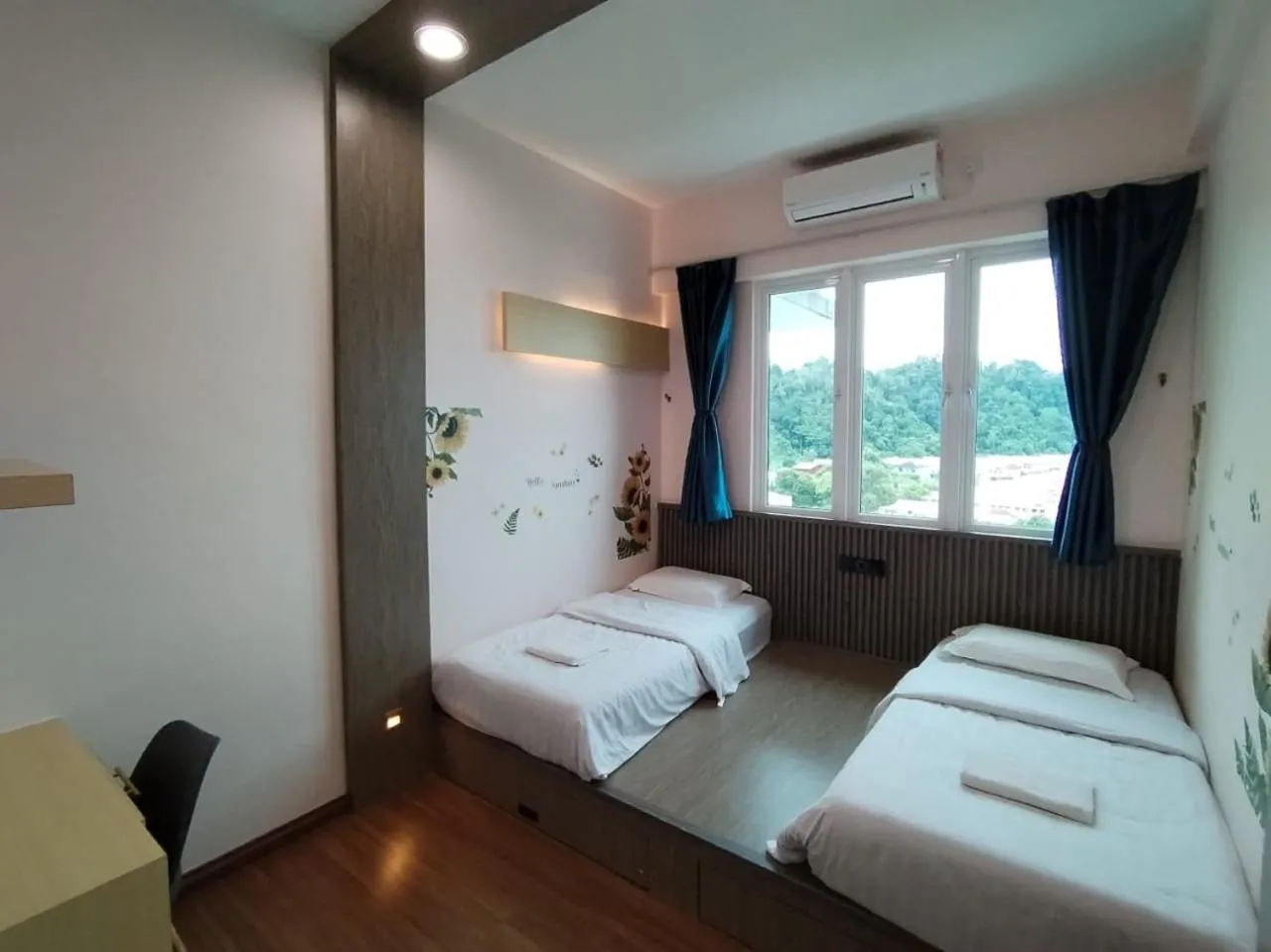 Bed in Trival Double 9 Homestay Sri Indah Sandakan