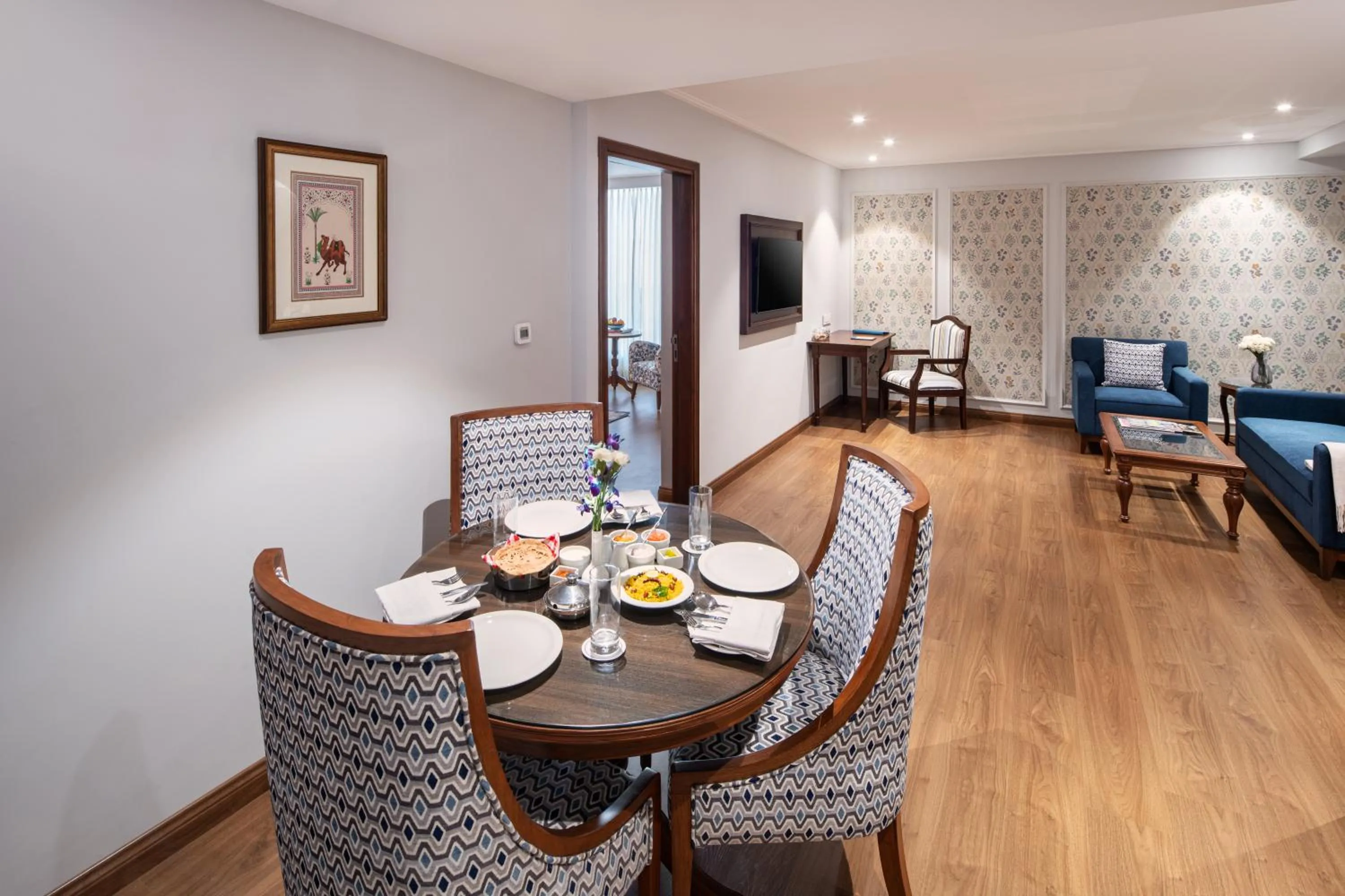 Seating area in MJ Sarovar Portico Haridwar