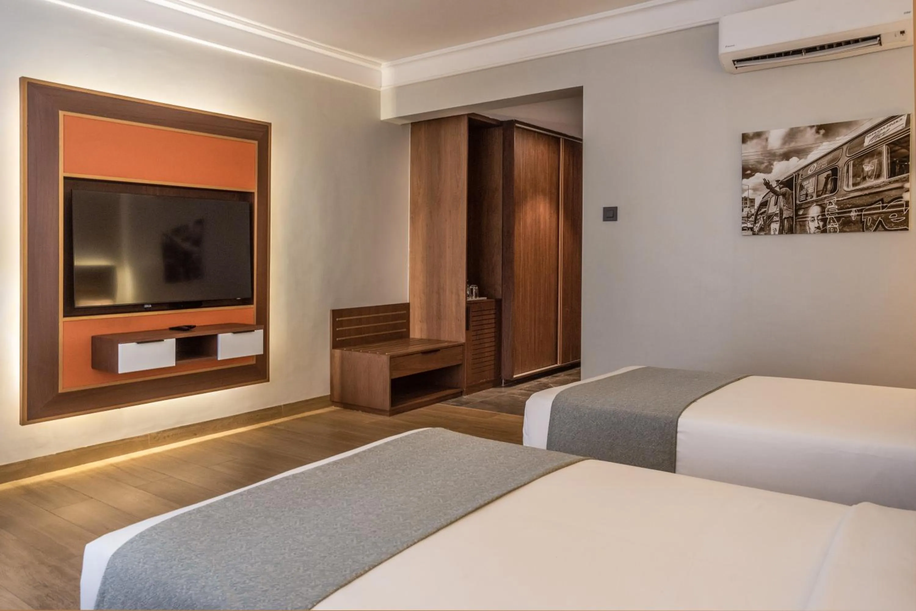 Bed in Okash City Boutique Hotel