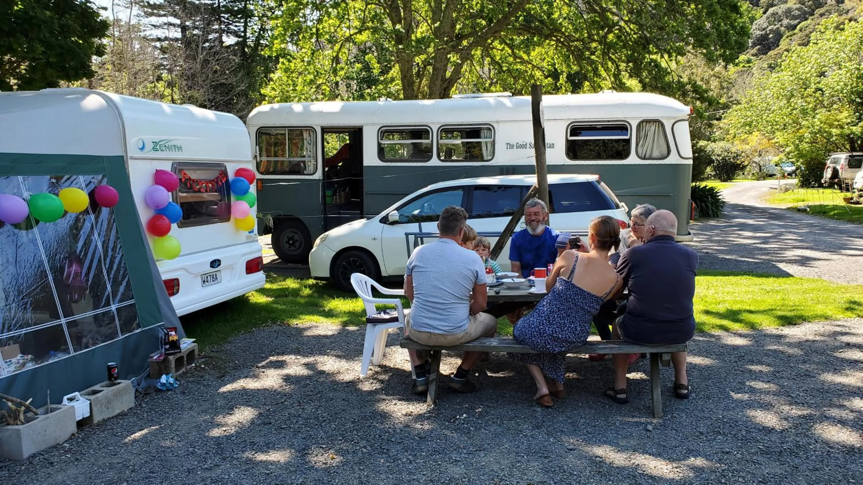 Text overlay in Dickson Holiday Park