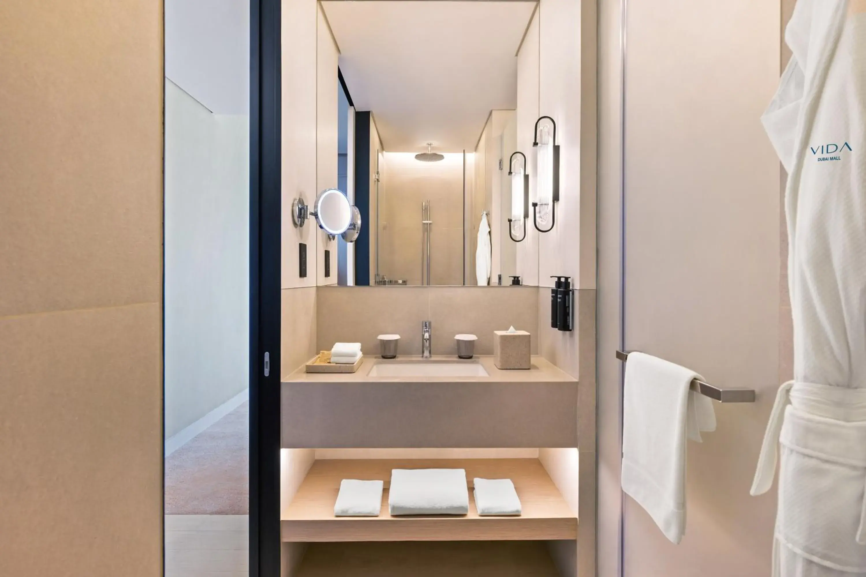 Bathroom in Vida Dubai Mall Bathroom in Vida Dubai Mall