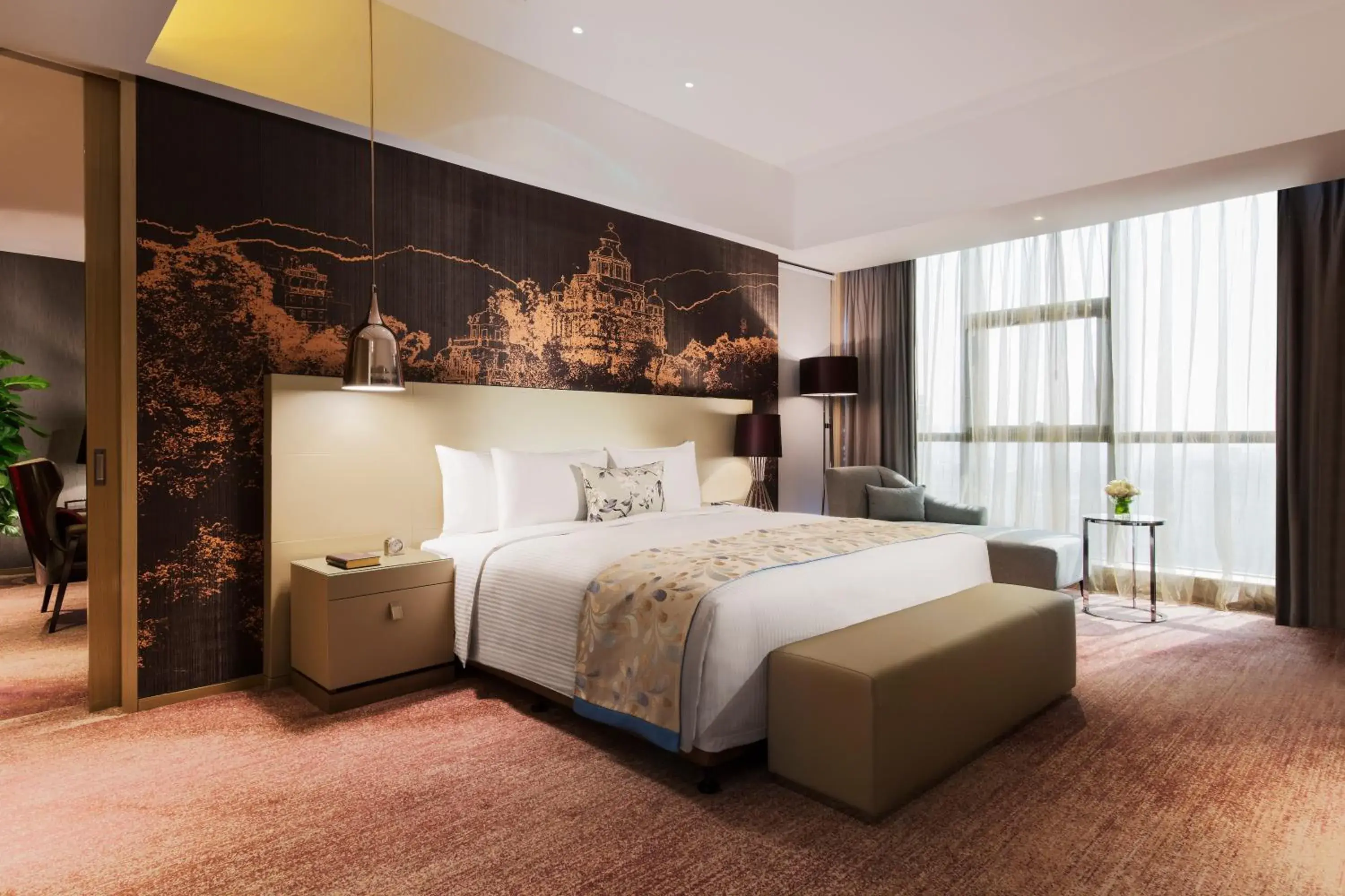 Bedroom, Bed in Wanda Realm Jiangmen Bedroom, Bed in Wanda Realm Jiangmen