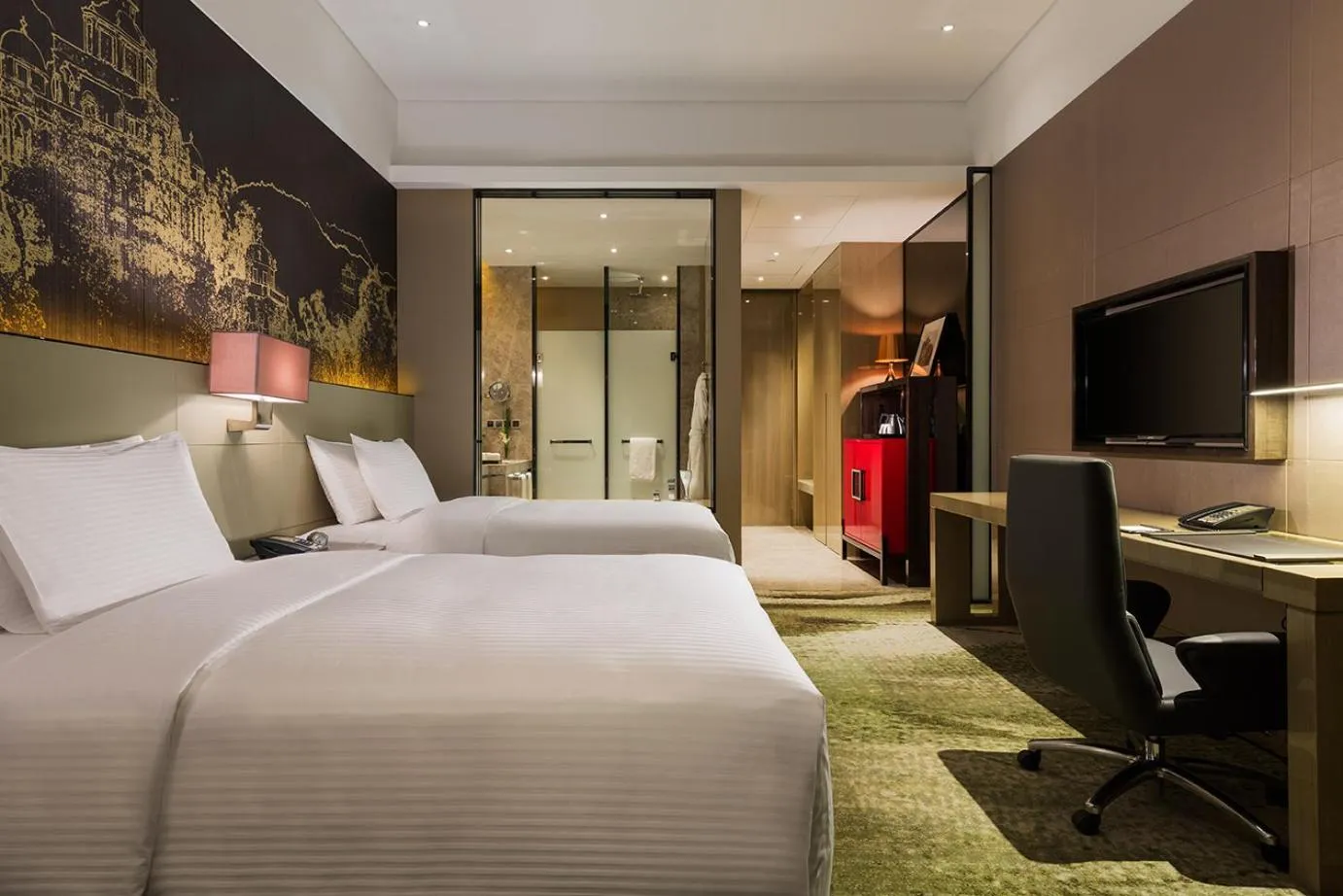 Photo of the whole room, Bed in Wanda Realm Jiangmen