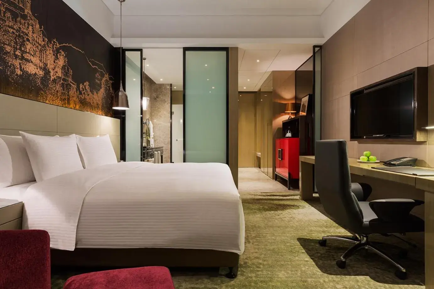 Photo of the whole room, Bed in Wanda Realm Jiangmen Photo of the whole room, Bed in Wanda Realm Jiangmen