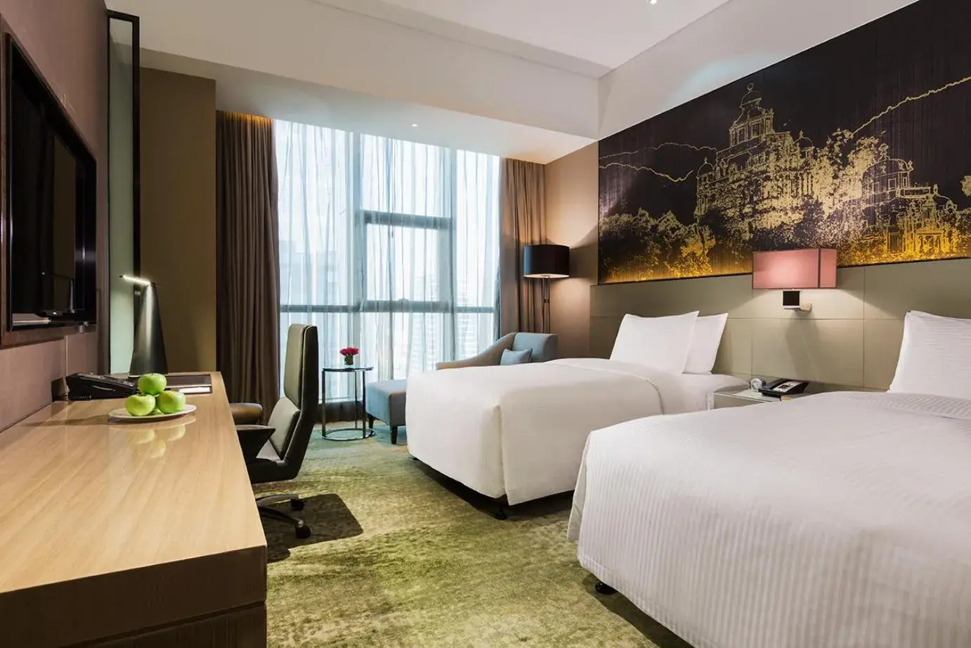 Photo of the whole room, Bed in Wanda Realm Jiangmen Photo of the whole room, Bed in Wanda Realm Jiangmen