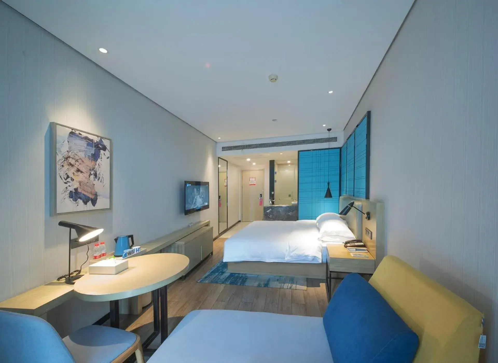 Bed in Echarm Hotel Wuhan Caidian Street Linzhang Avenue Metro Station Bed in Echarm Hotel Wuhan Caidian Street Linzhang Avenue Metro Station