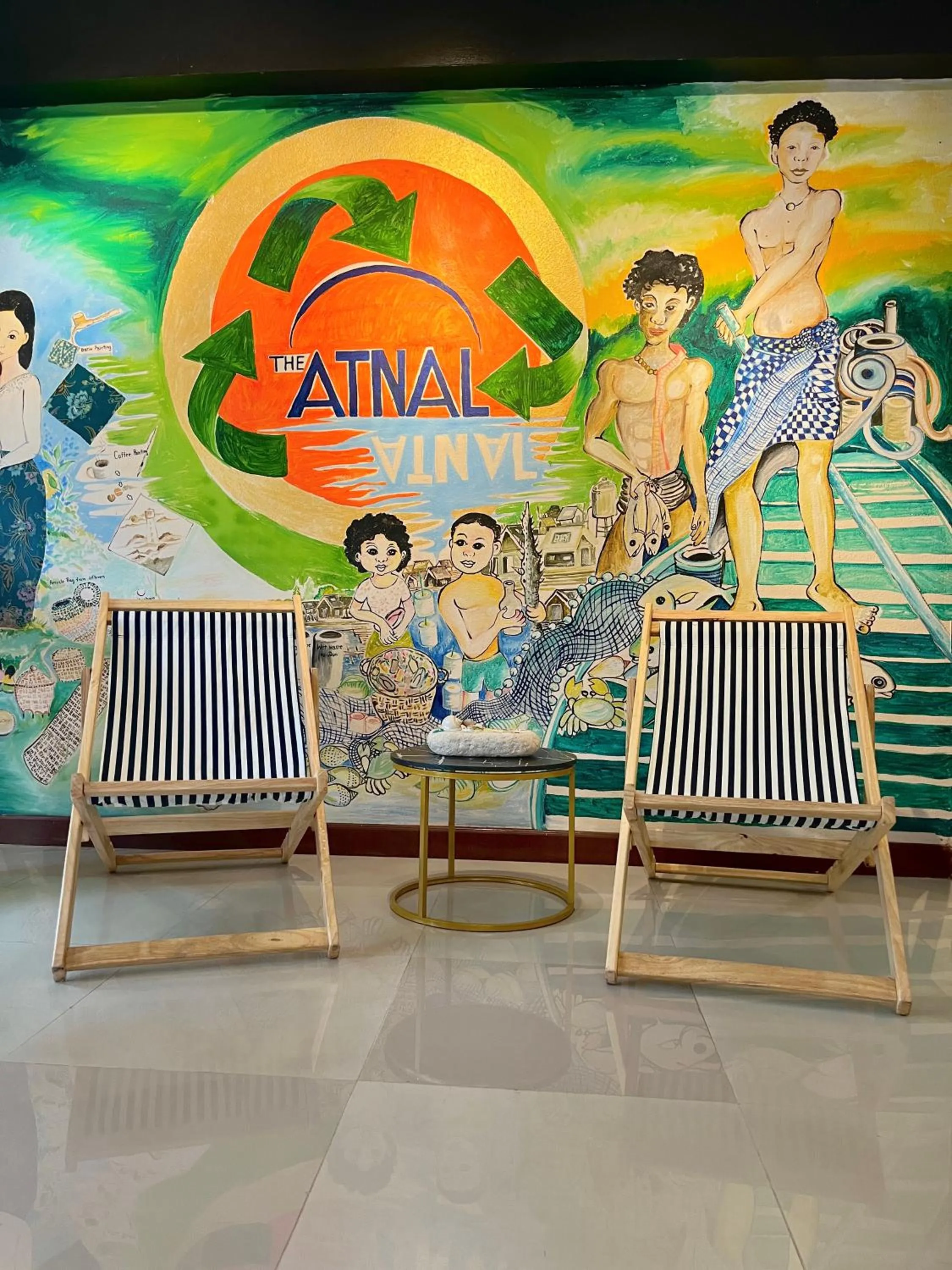 Communal lounge/ TV room in The Atnal Lanta Budget and Eco Friendly hotel in Koh Lanta