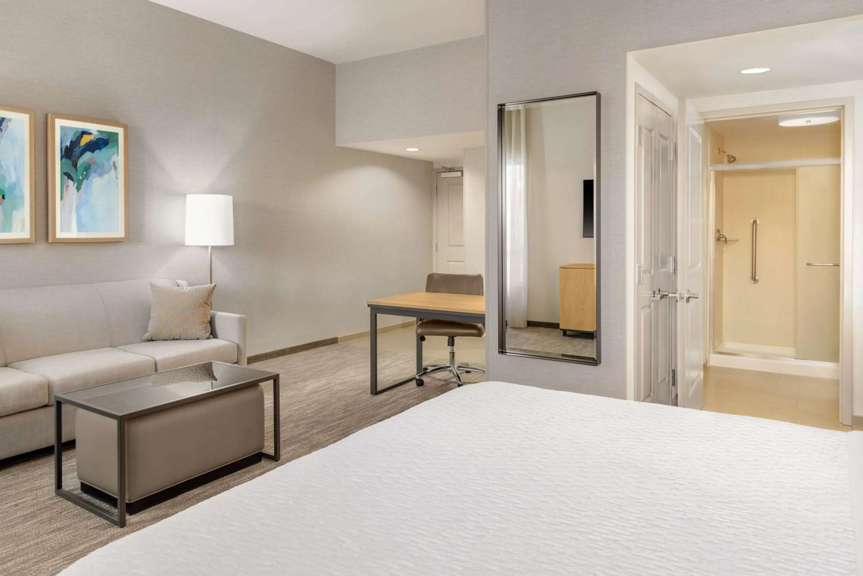 Living room, Bed in Homewood Suites by Hilton Palo Alto