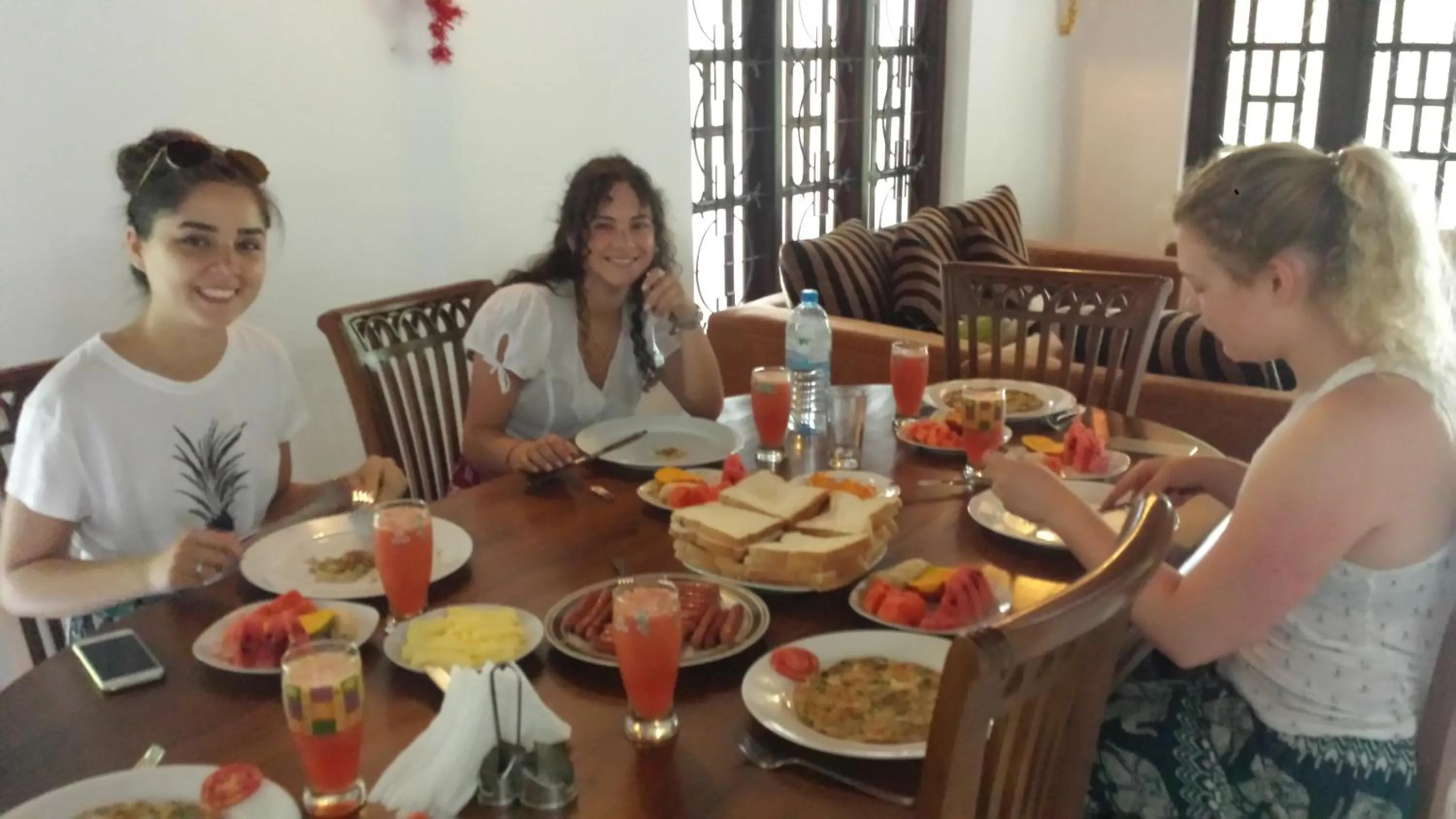 American breakfast in Methira Villa