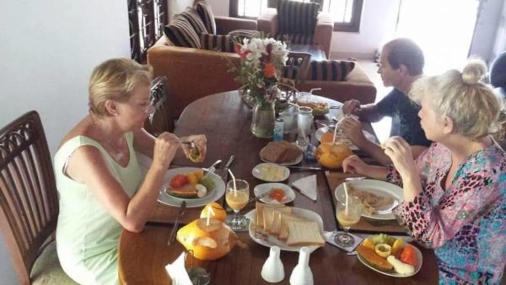 American breakfast in Methira Villa