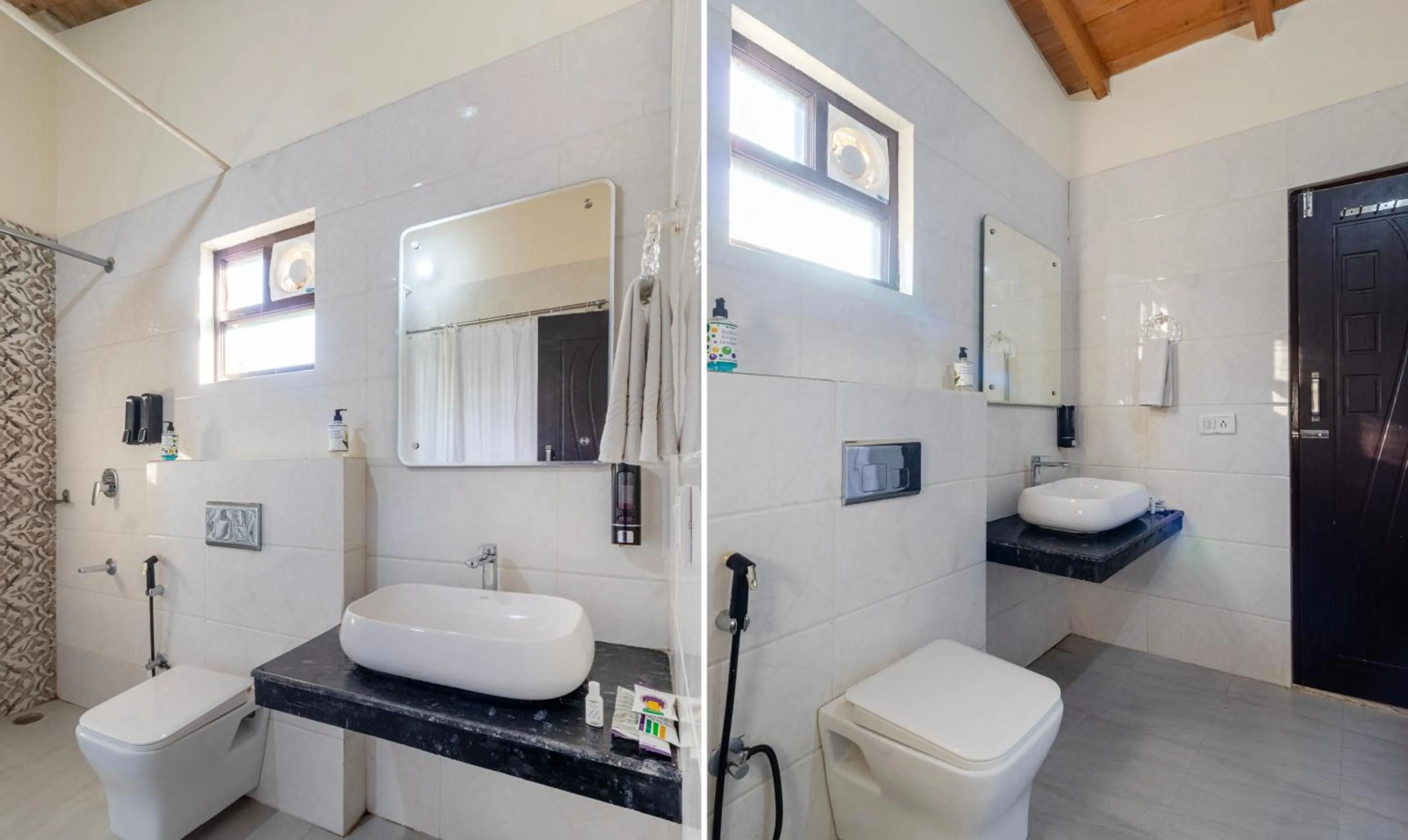 Bathroom, Bed in Treebo Corbett Hideout Dada'S