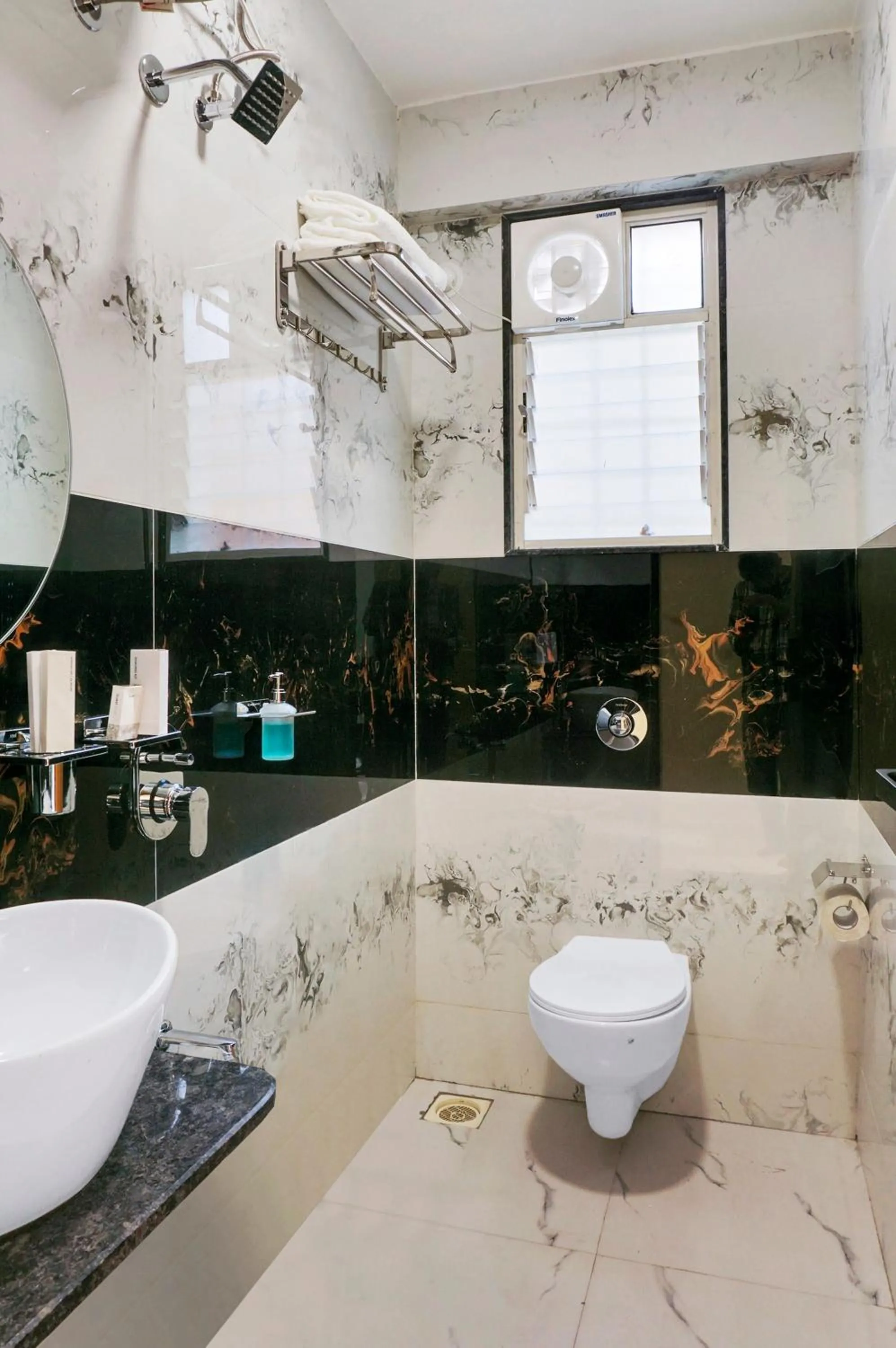 Bathroom in Palm Suites Baner- indian nationals only