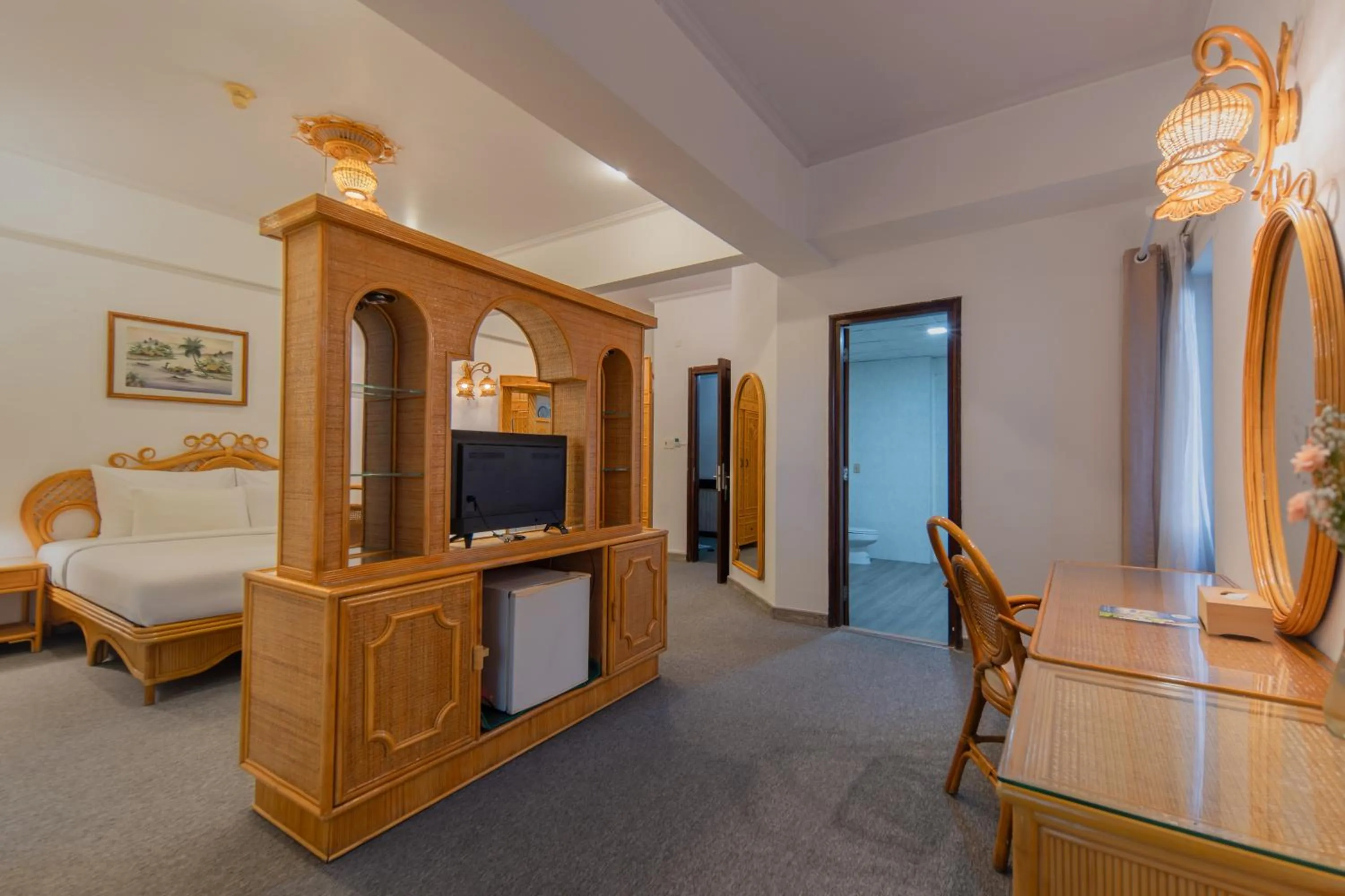 Communal lounge/ TV room, Bed in Green Nha Trang