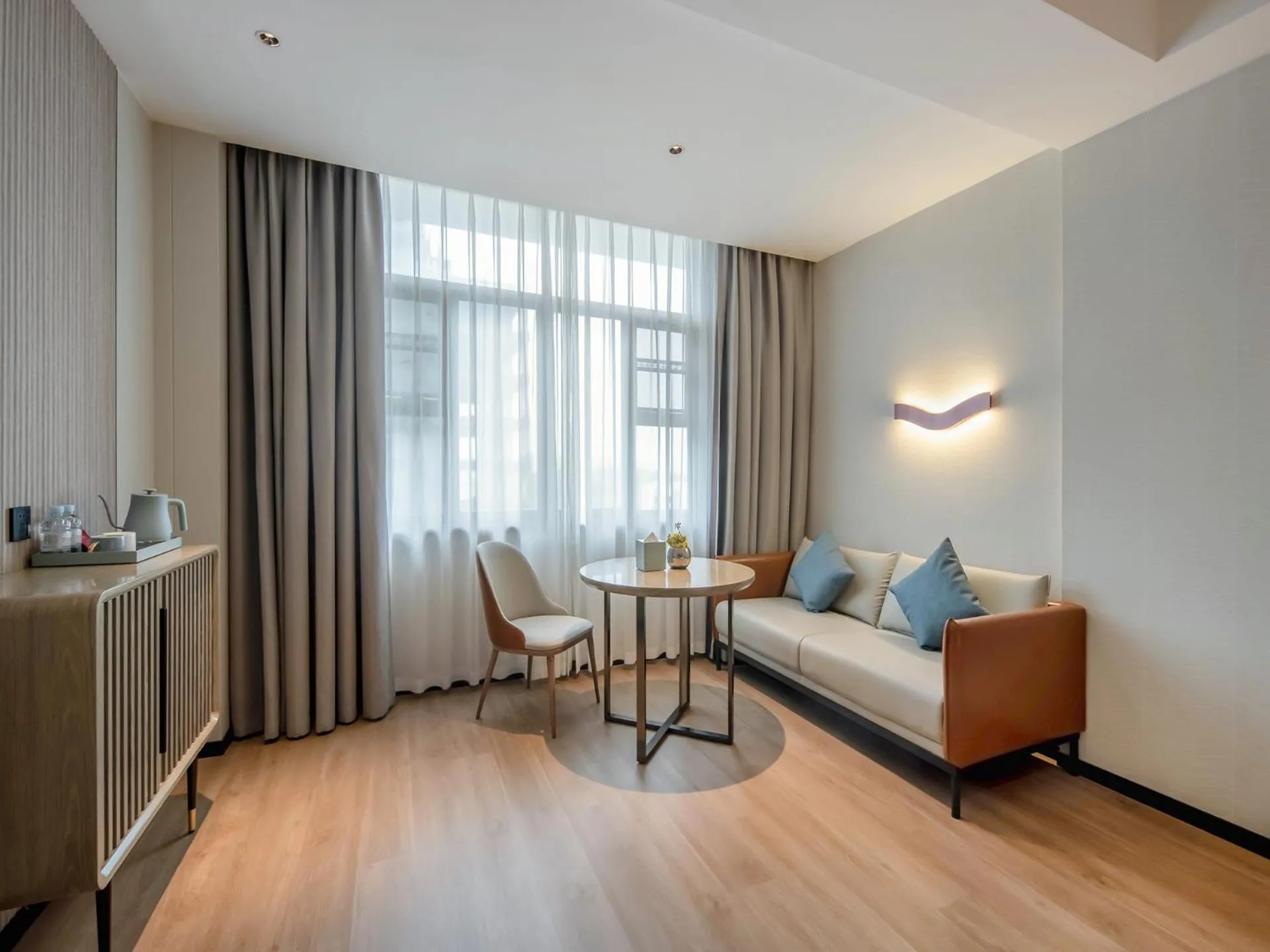 Bed in Echarm Hotel Fangchenggang Administration Center High Speed Railway Station