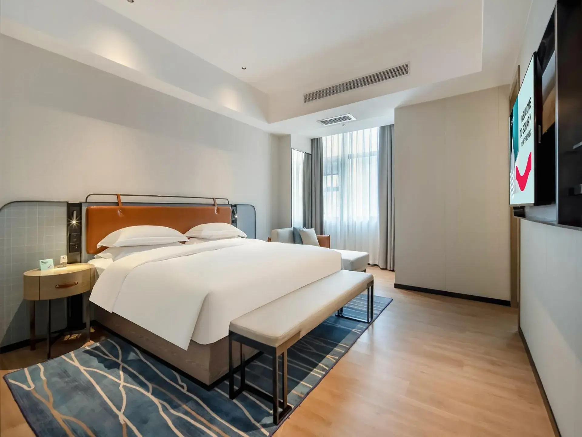 Bed in Echarm Hotel Fangchenggang Administration Center High Speed Railway Station Bed in Echarm Hotel Fangchenggang Administration Center High Speed Railway Station