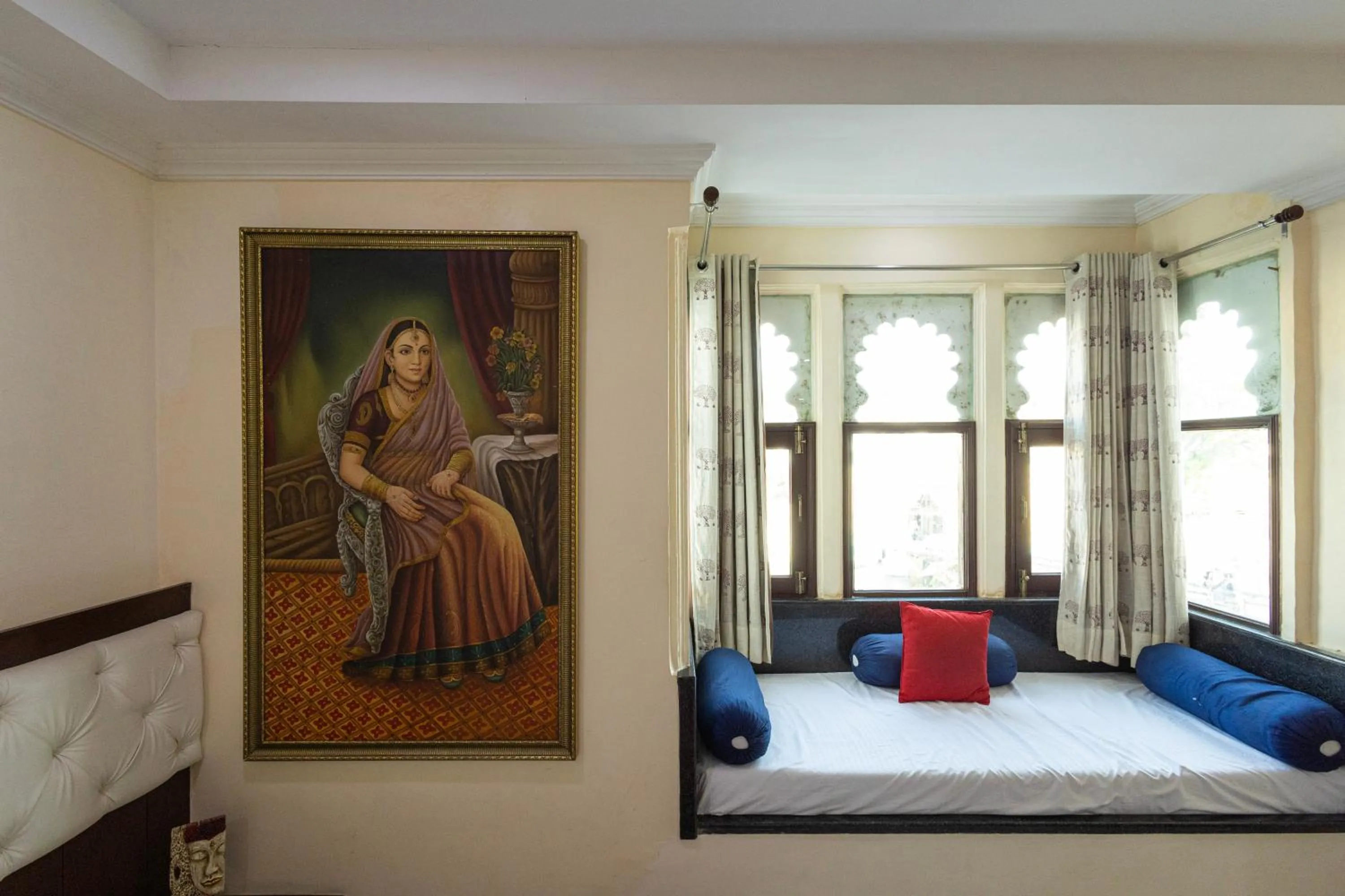 Decorative detail, Bed in Hide-In Udaipur - A Lake View Boutique Hotel