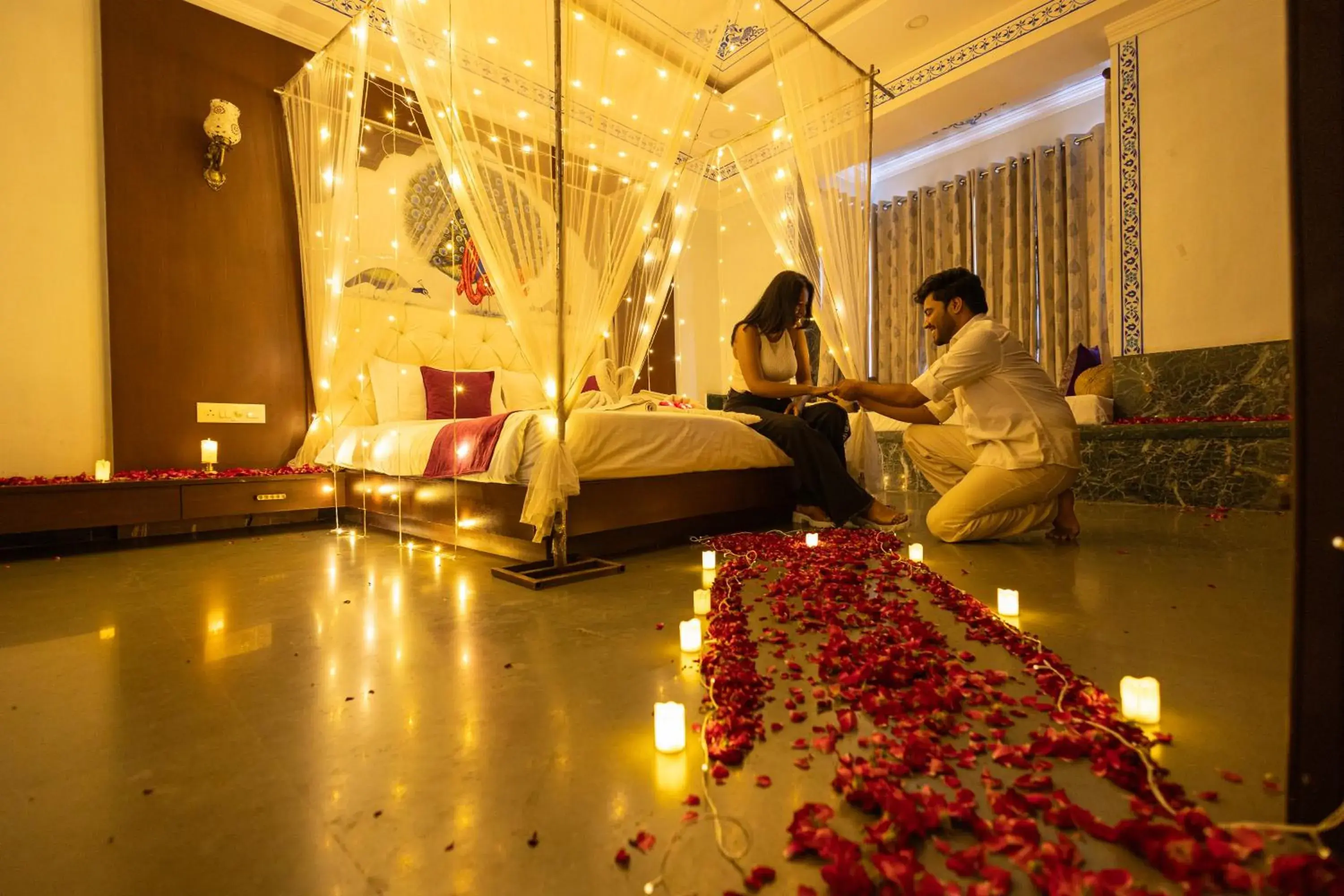 Bed in Hide-In Udaipur - A Lake View Boutique Hotel Bed in Hide-In Udaipur - A Lake View Boutique Hotel