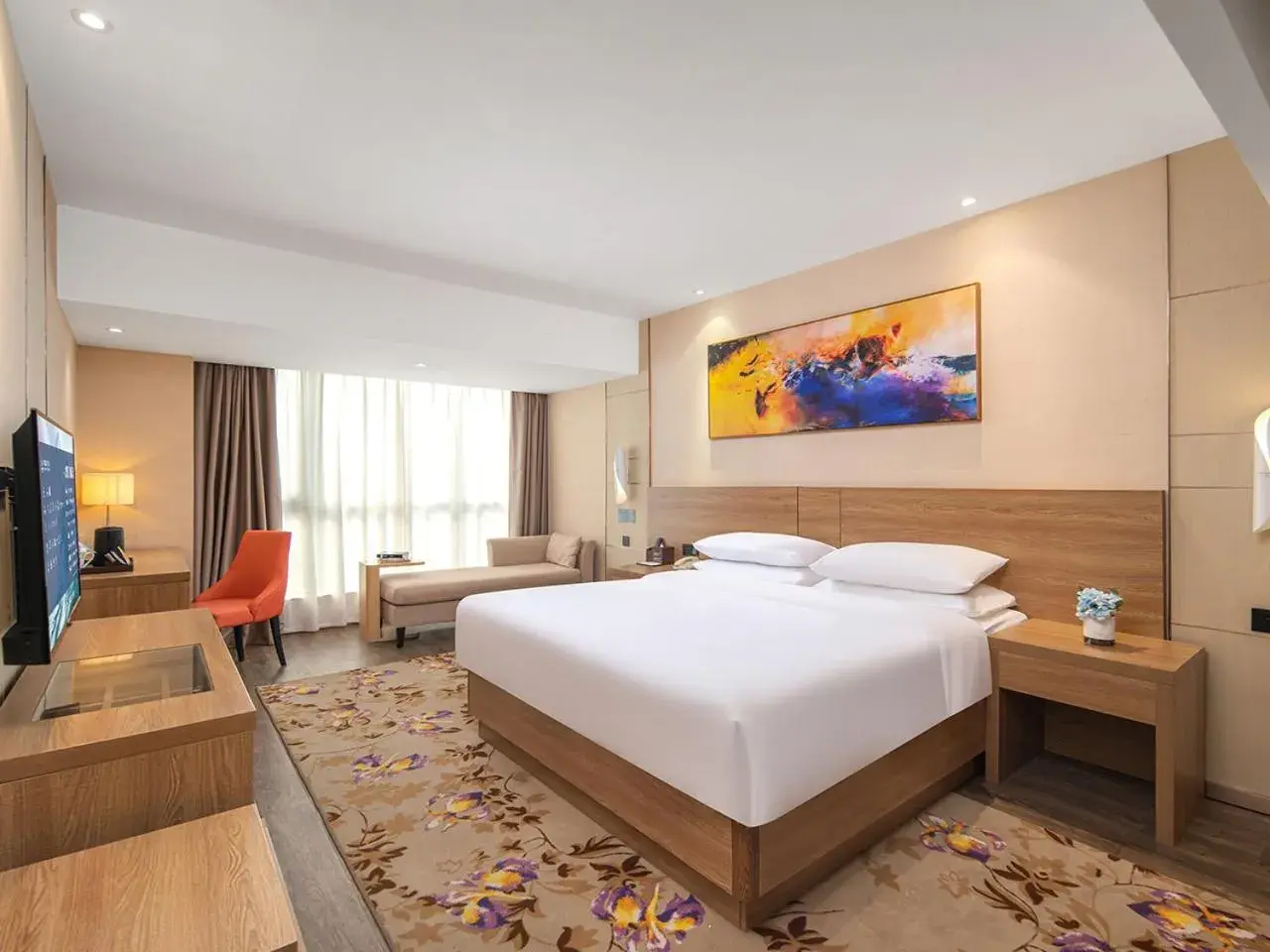 Bedroom, Bed in Guangzhou Baiyun Airport Renhe Cornet International Chain Hotel Bedroom, Bed in Guangzhou Baiyun Airport Renhe Cornet International Chain Hotel
