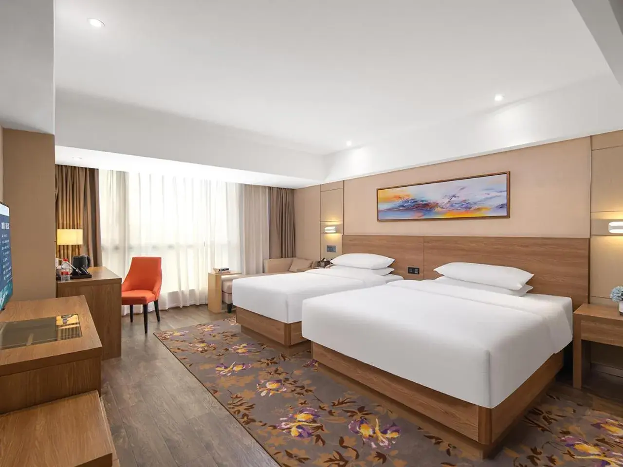 Bedroom, Bed in Guangzhou Baiyun Airport Renhe Cornet International Chain Hotel Bedroom, Bed in Guangzhou Baiyun Airport Renhe Cornet International Chain Hotel