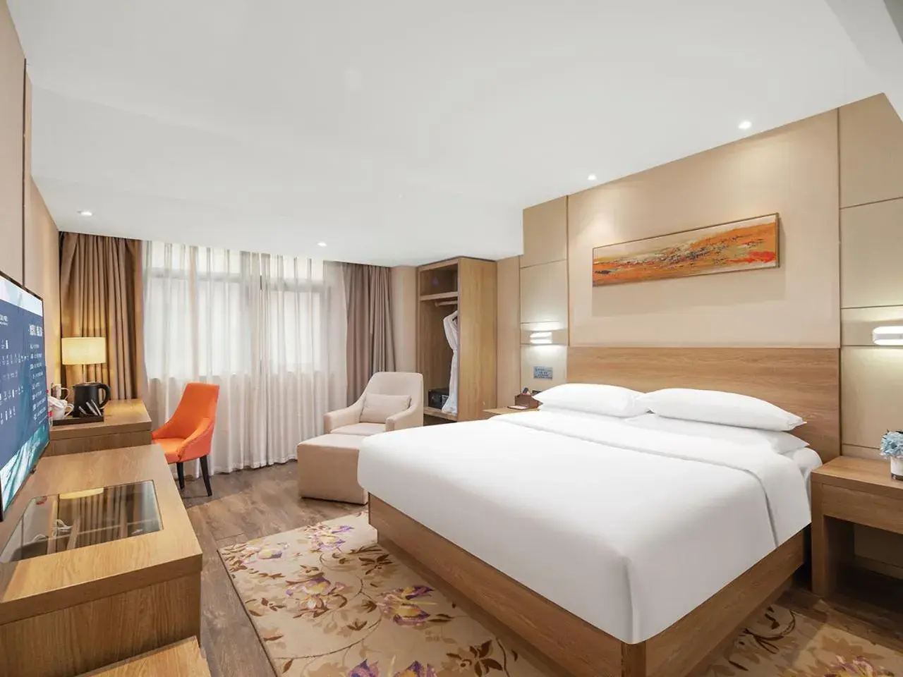 Bedroom, Bed in Guangzhou Baiyun Airport Renhe Cornet International Chain Hotel Bedroom, Bed in Guangzhou Baiyun Airport Renhe Cornet International Chain Hotel