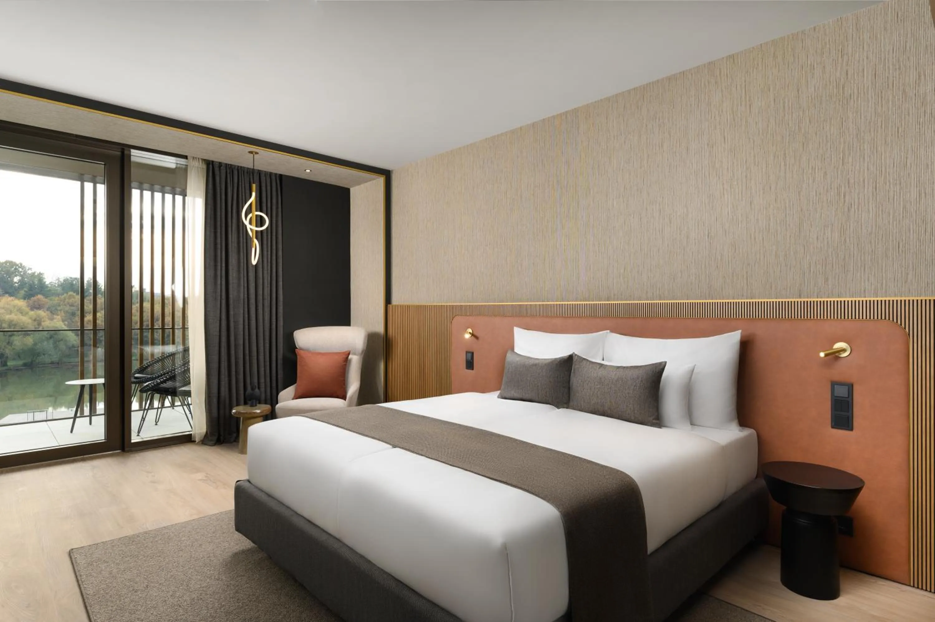 View (from property/room), Bed in Melea - The Health Concept - Adults Only Hotel