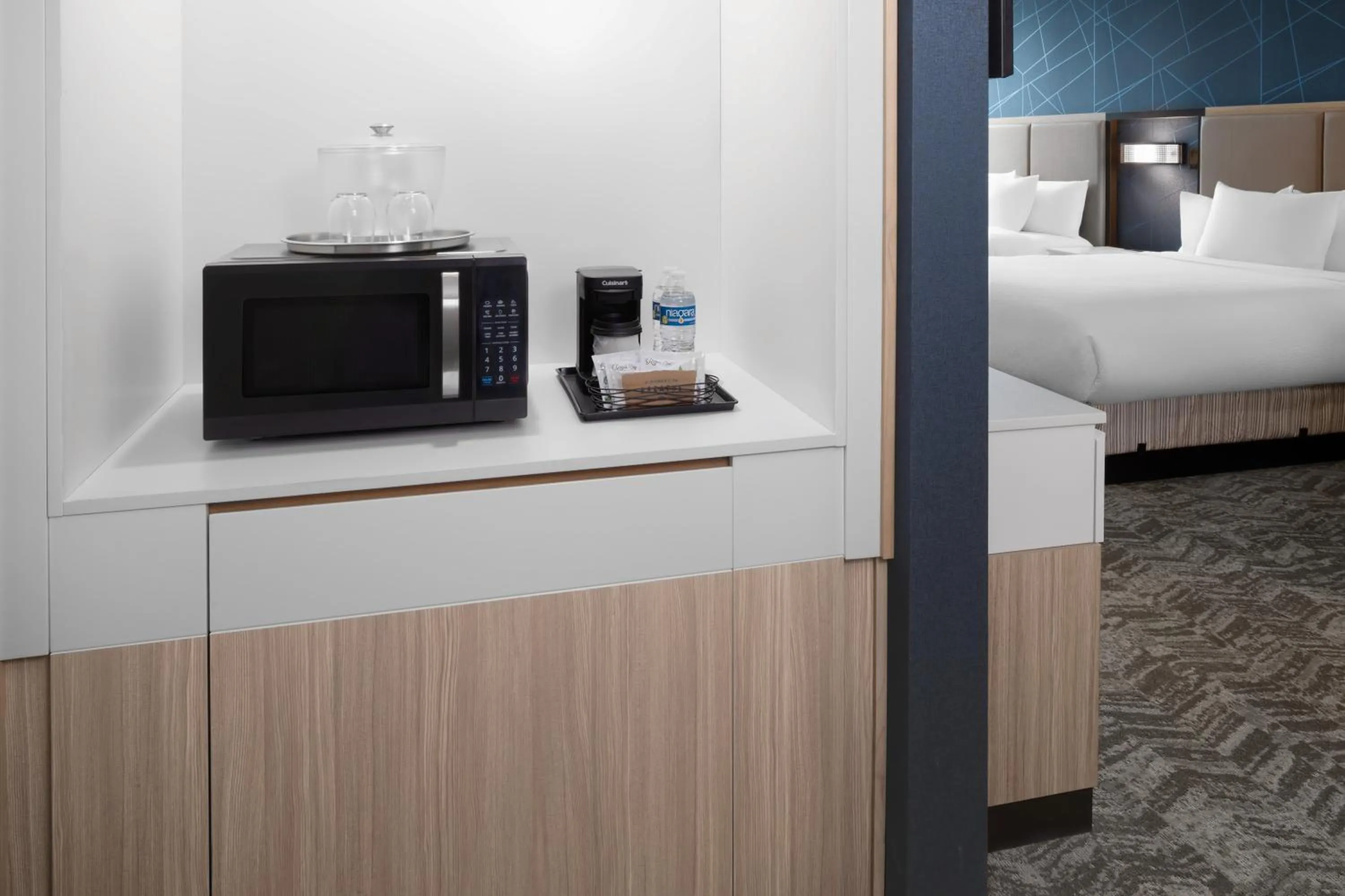 Kitchen or kitchenette, Bed in SpringHill Suites by Marriott Raleigh Garner