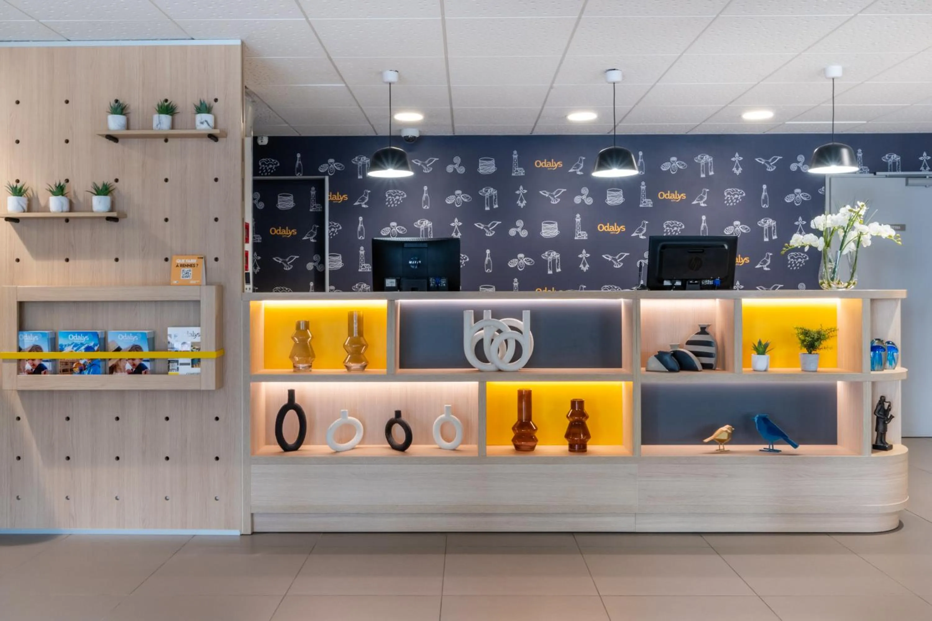 Lobby or reception in Appart Hotel Odalys City Rennes Lorgeril