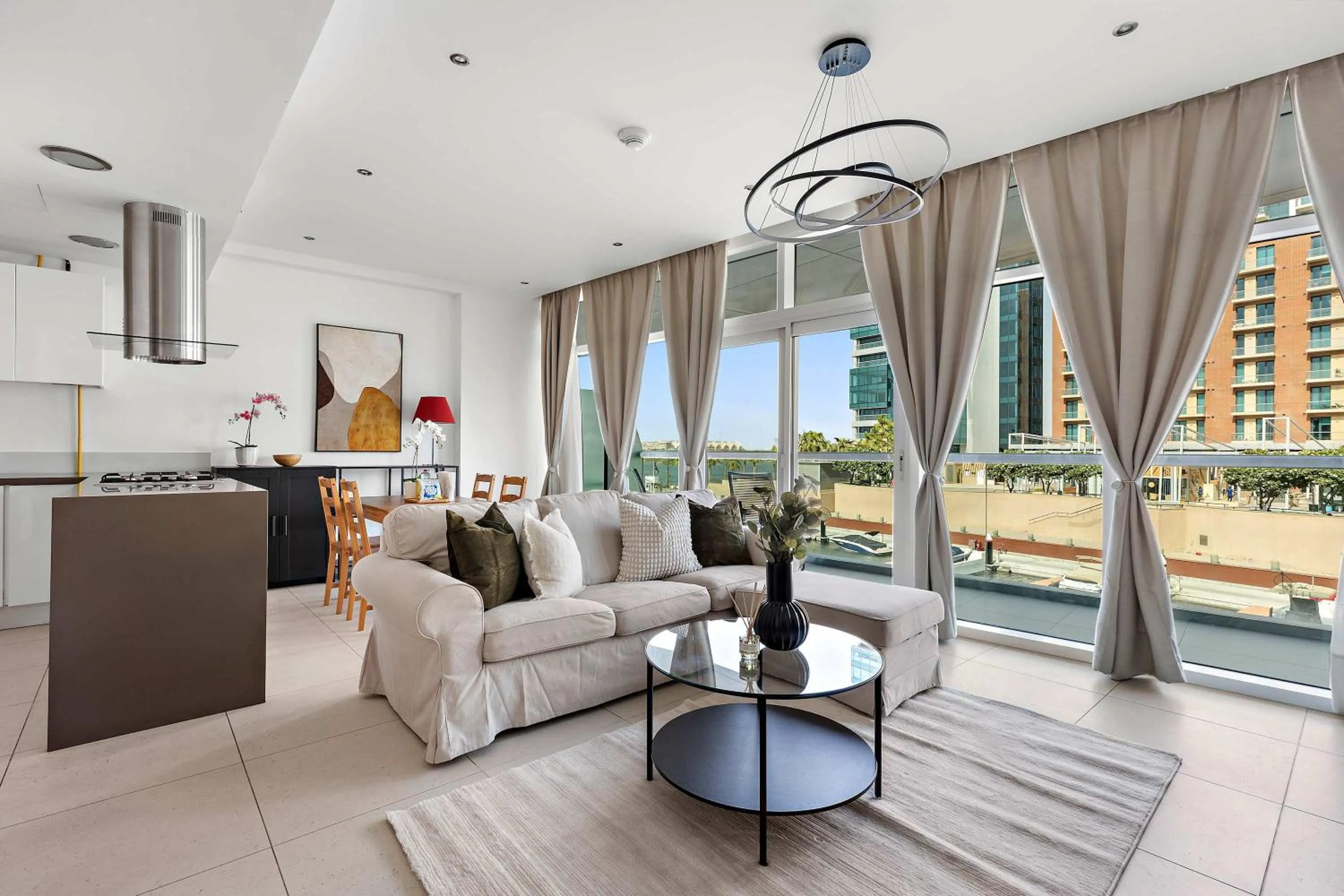 Living room in Silkhaus Vacation Homes Chic 1BDR at Al Bandar in Al Naseem A