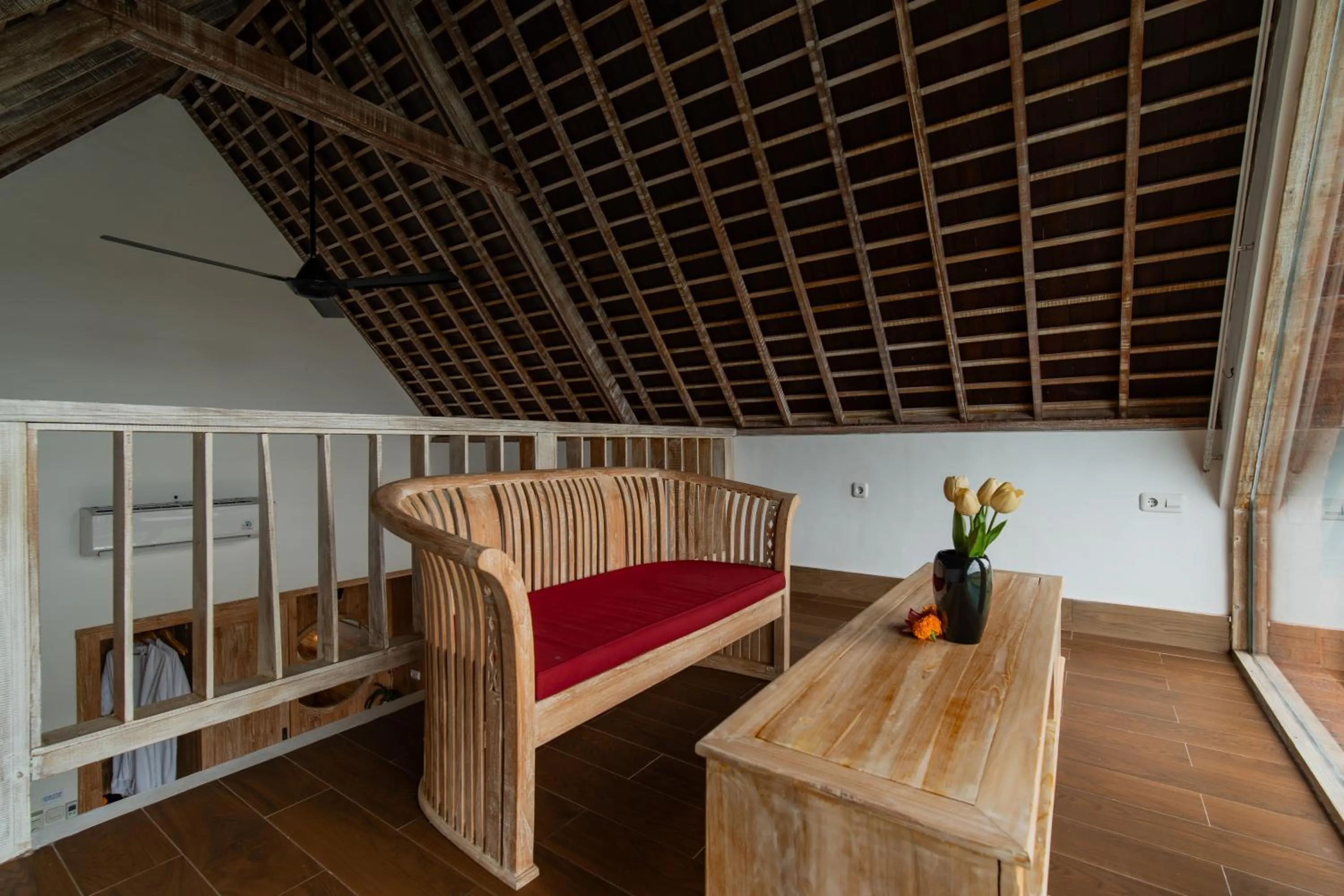 Balcony/Terrace, Bed in Dewi Sri Villa Ubud by Mahaputra