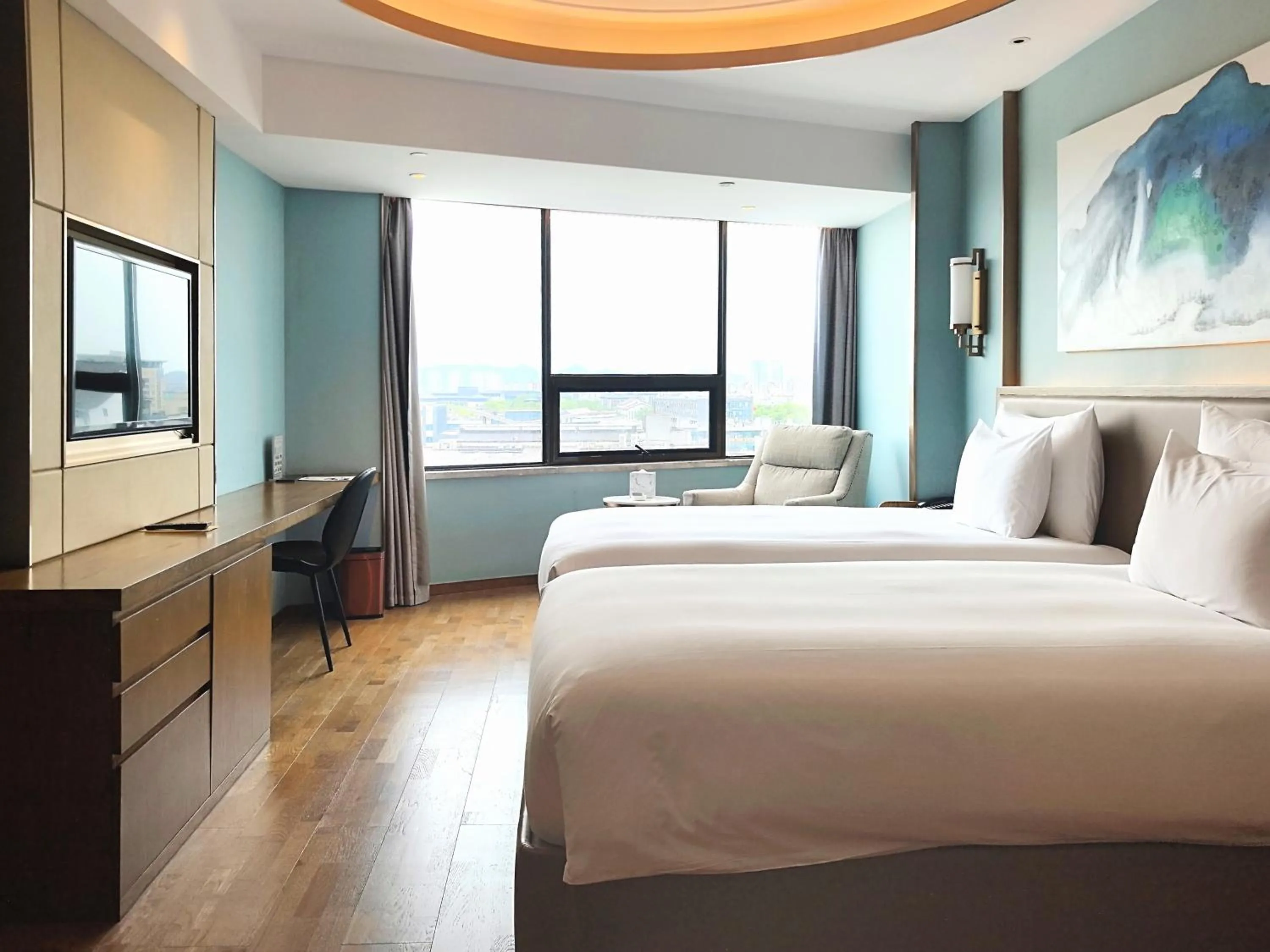 Bed in Xian heng Hotel