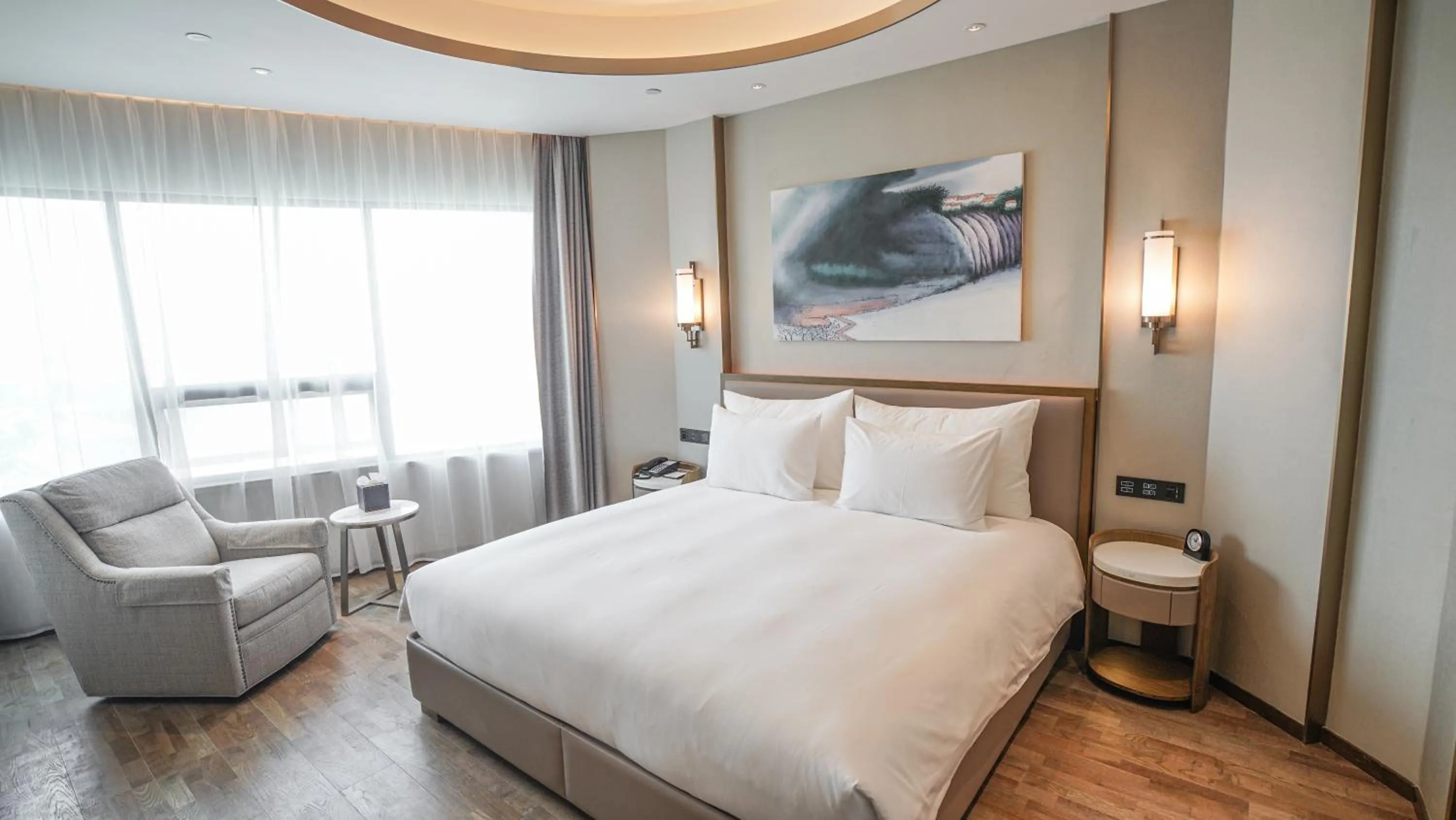 Bed in Xian heng Hotel