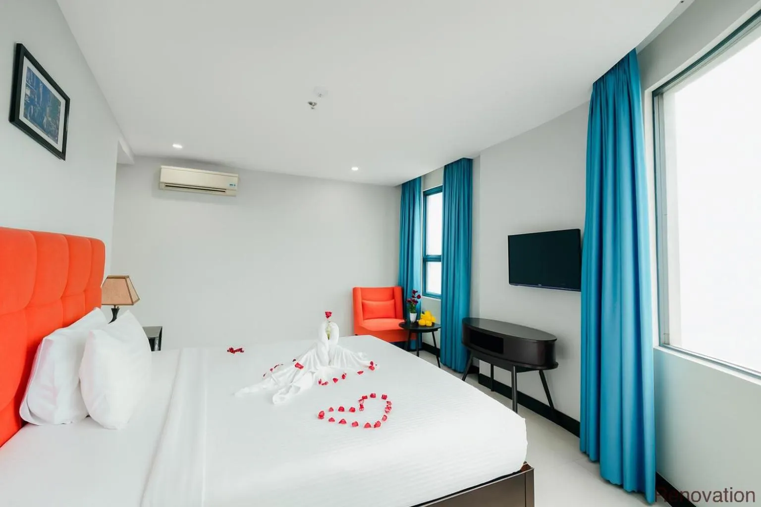 Bed in Ocean Haven Hotel