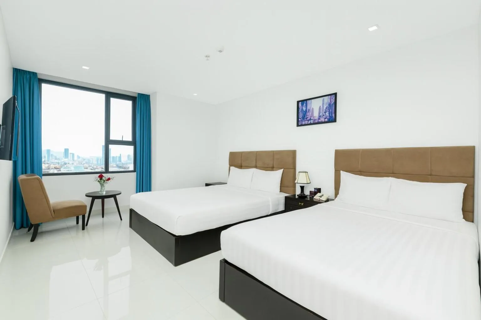 Bed in Ocean Haven Hotel