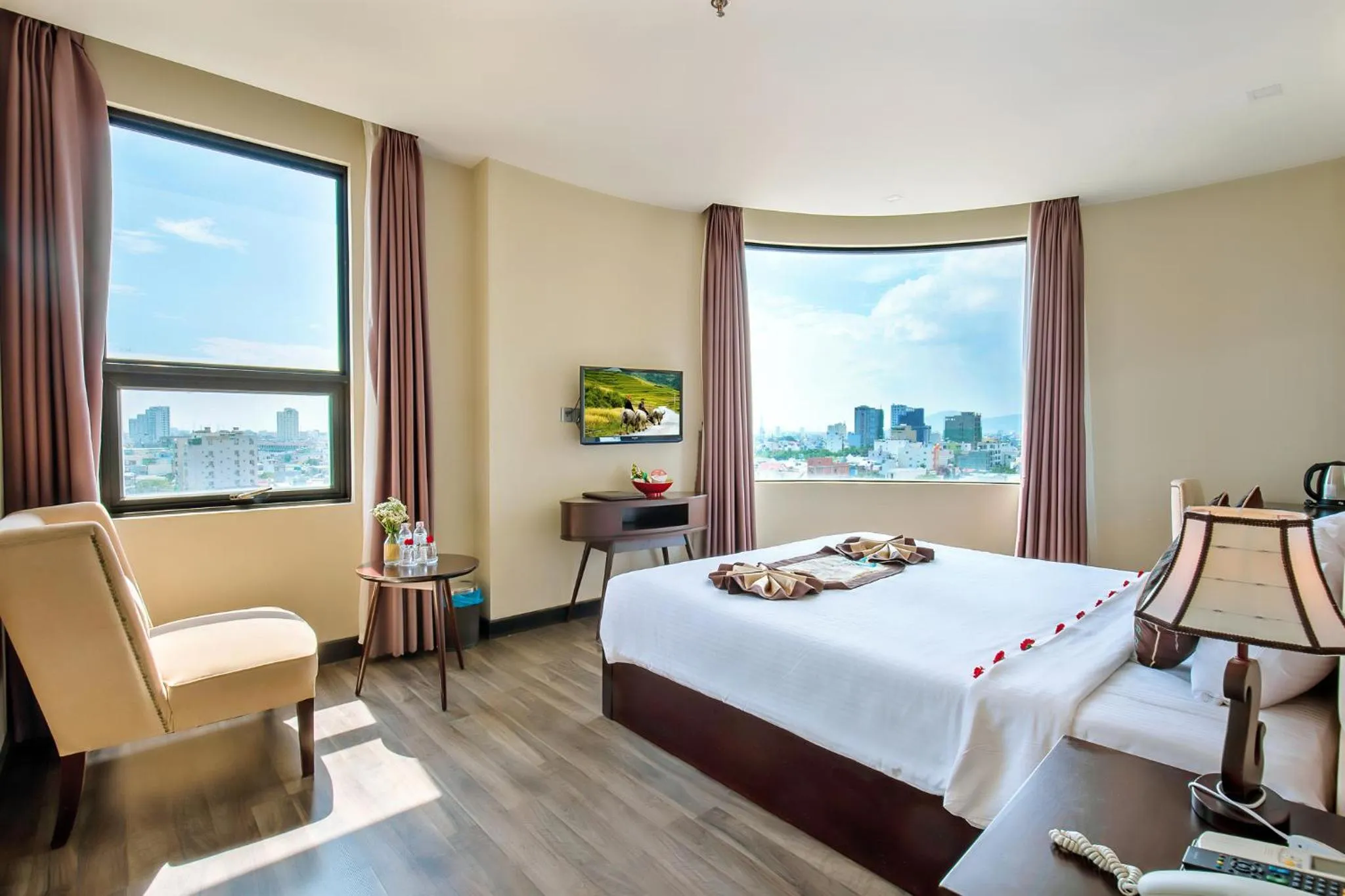 Bed in Ocean Haven Hotel