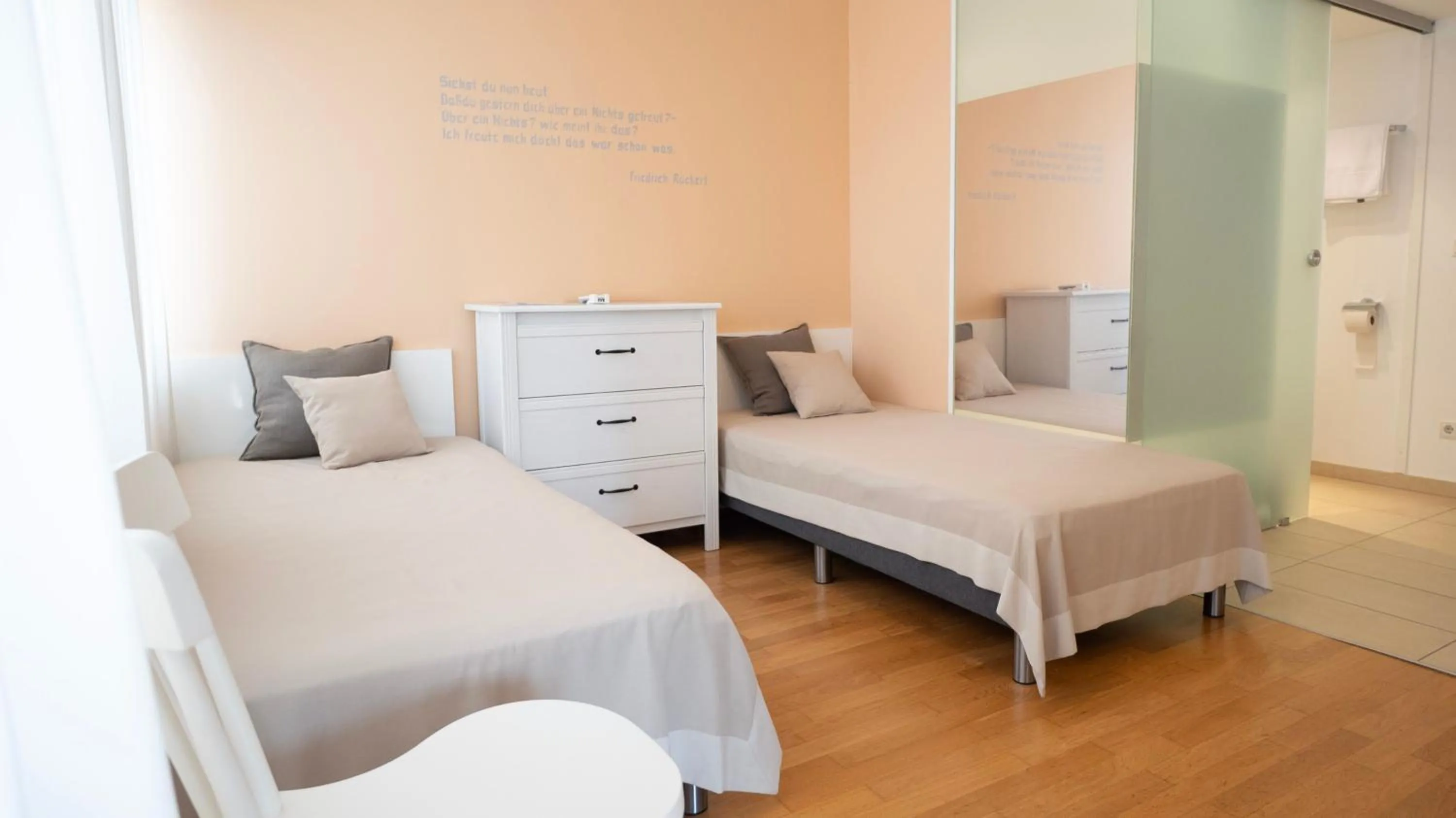 Bed in Hotel Villa Rückert