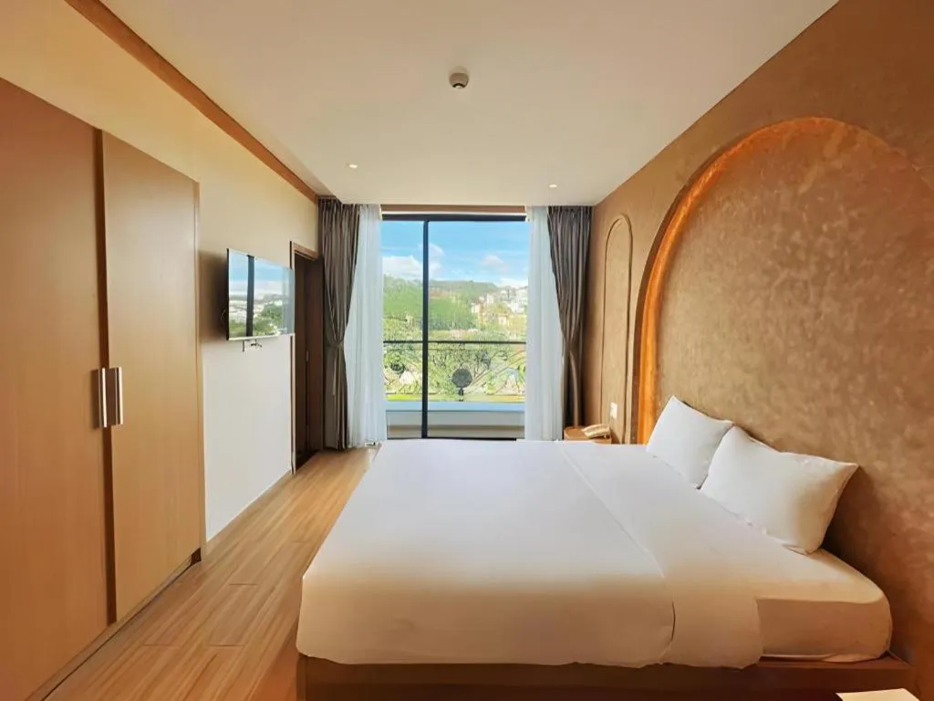 Bed in Gold View Boutique Hotel Đà Lạt