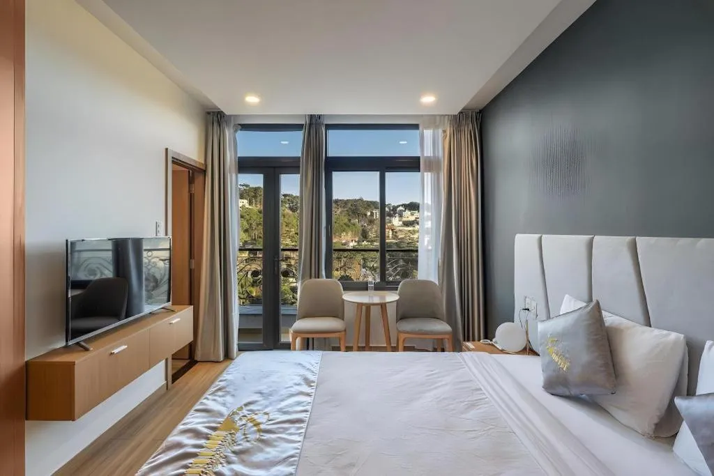 Bed in Gold View Boutique Hotel Đà Lạt