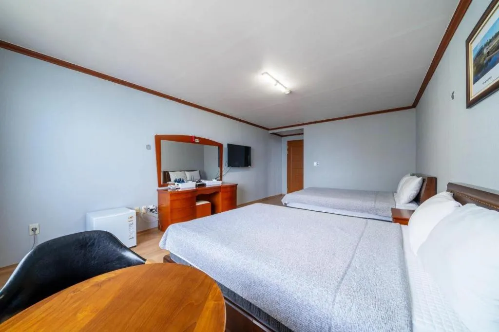 Bed in Gangneung Gyeongpodae Gangneung Motel