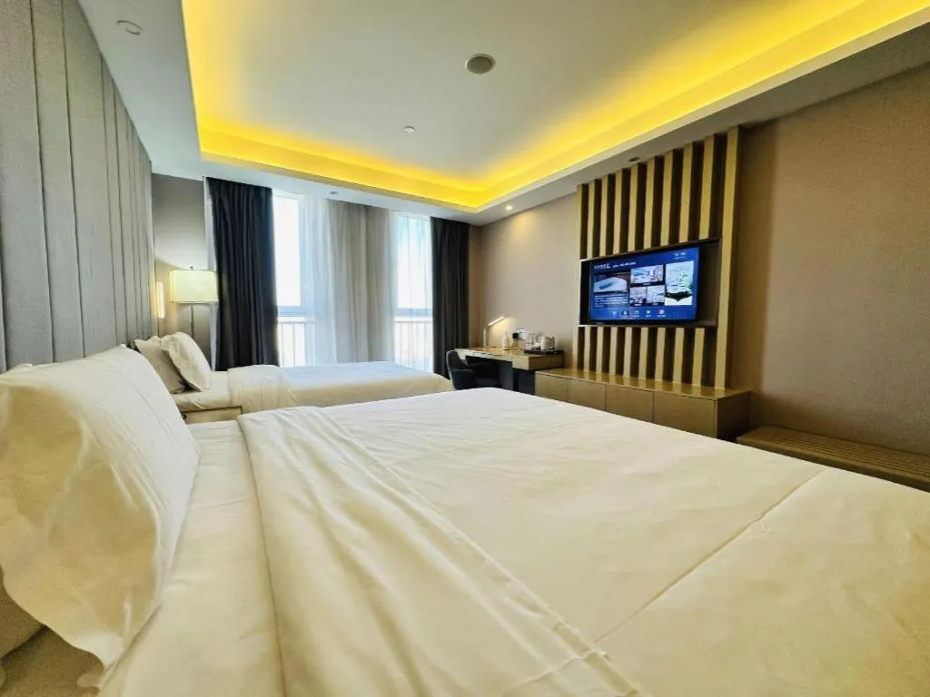Bed in Lavande Hotels Tianjin Huaming Binhai International Airport