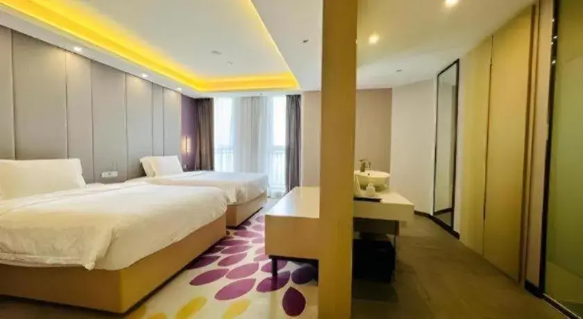 Bed in Lavande Hotels Tianjin Huaming Binhai International Airport Bed in Lavande Hotels Tianjin Huaming Binhai International Airport