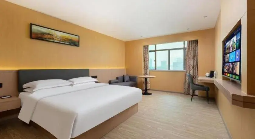 Bed in Borrman Hotel Guangzhou Tianhe Tangdong Subway Station Convention and Exhibition Center Bed in Borrman Hotel Guangzhou Tianhe Tangdong Subway Station Convention and Exhibition Center